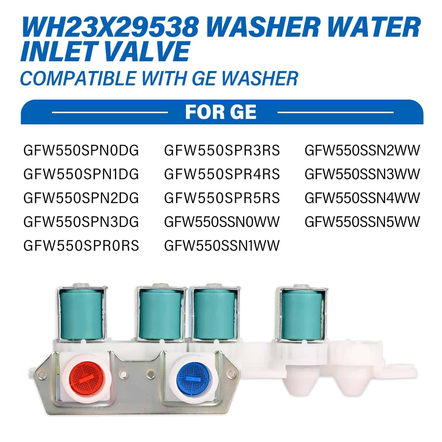 Válvula de entrada de agua para lavadora WH23X29538 OEM - Imagen 8