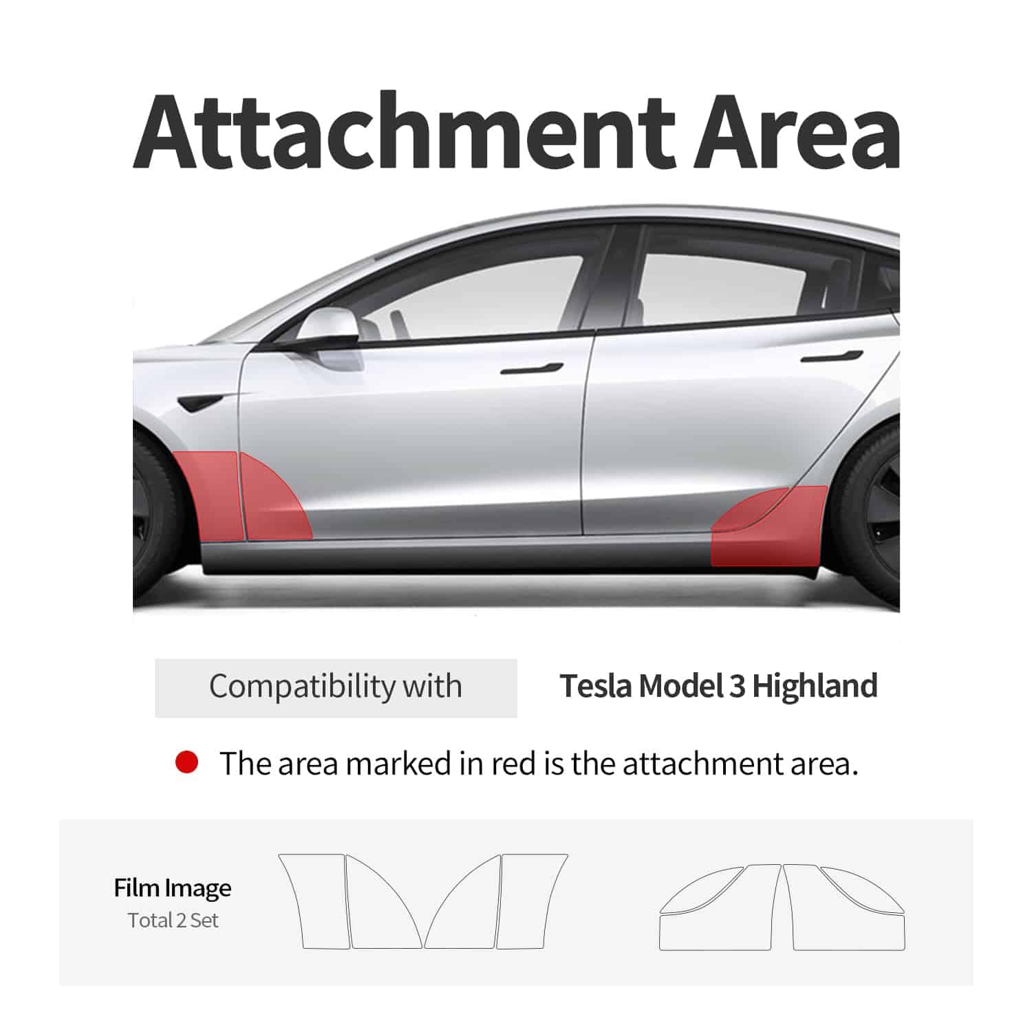 Conjunto de guardabarros delanteros y traseros Tesla Model - Imagen 3