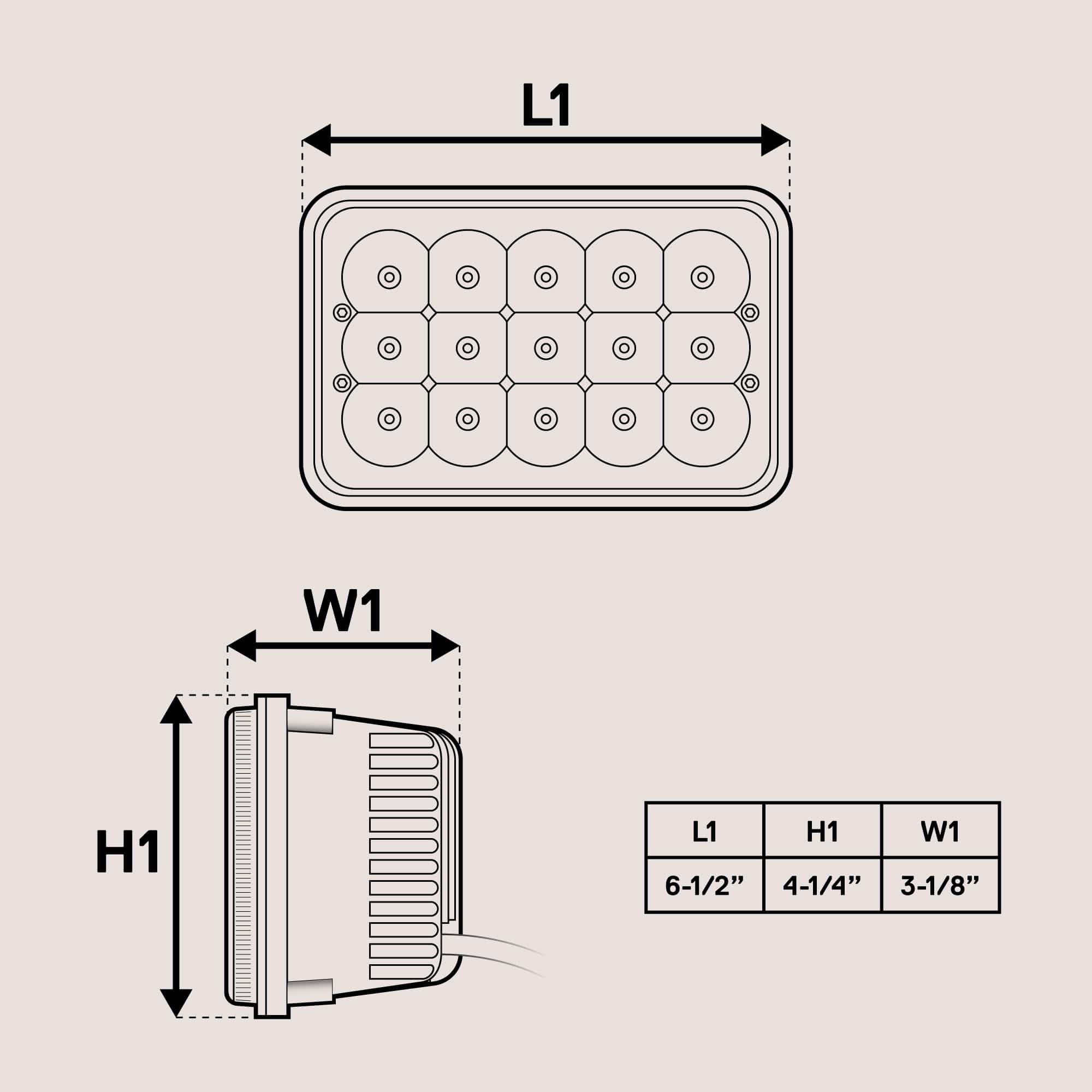 Conjunto de 2 faros LED cromados TRUE MODS de 4x6 6x4 - Imagen 8