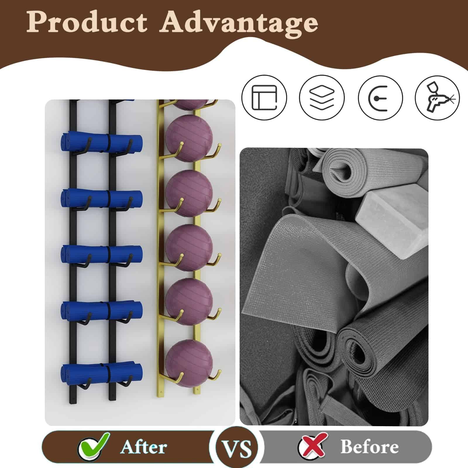 amhricho Soporte de Almacenamiento para -Negro - Imagen 6