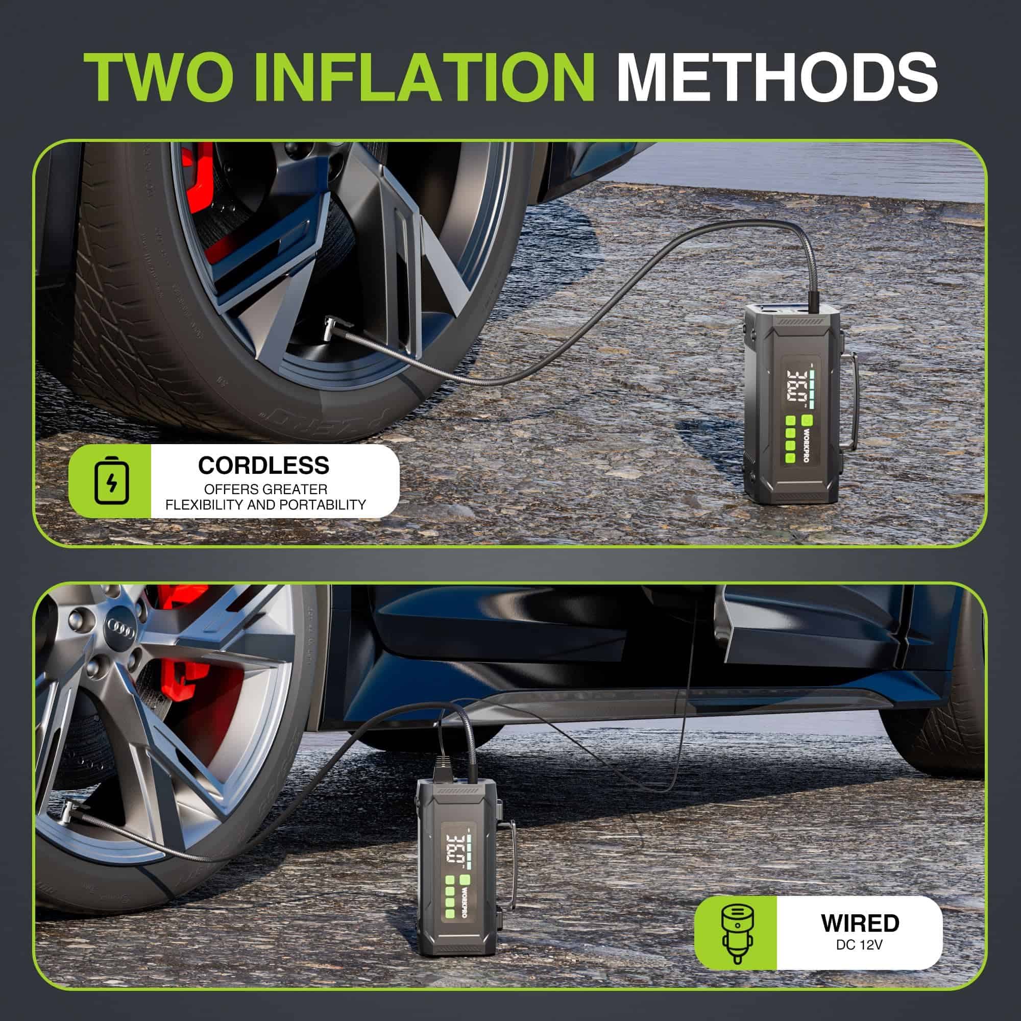 Compresor de Aire Portátil WORKPRO para Neumáticos, Bomba - Imagen 5