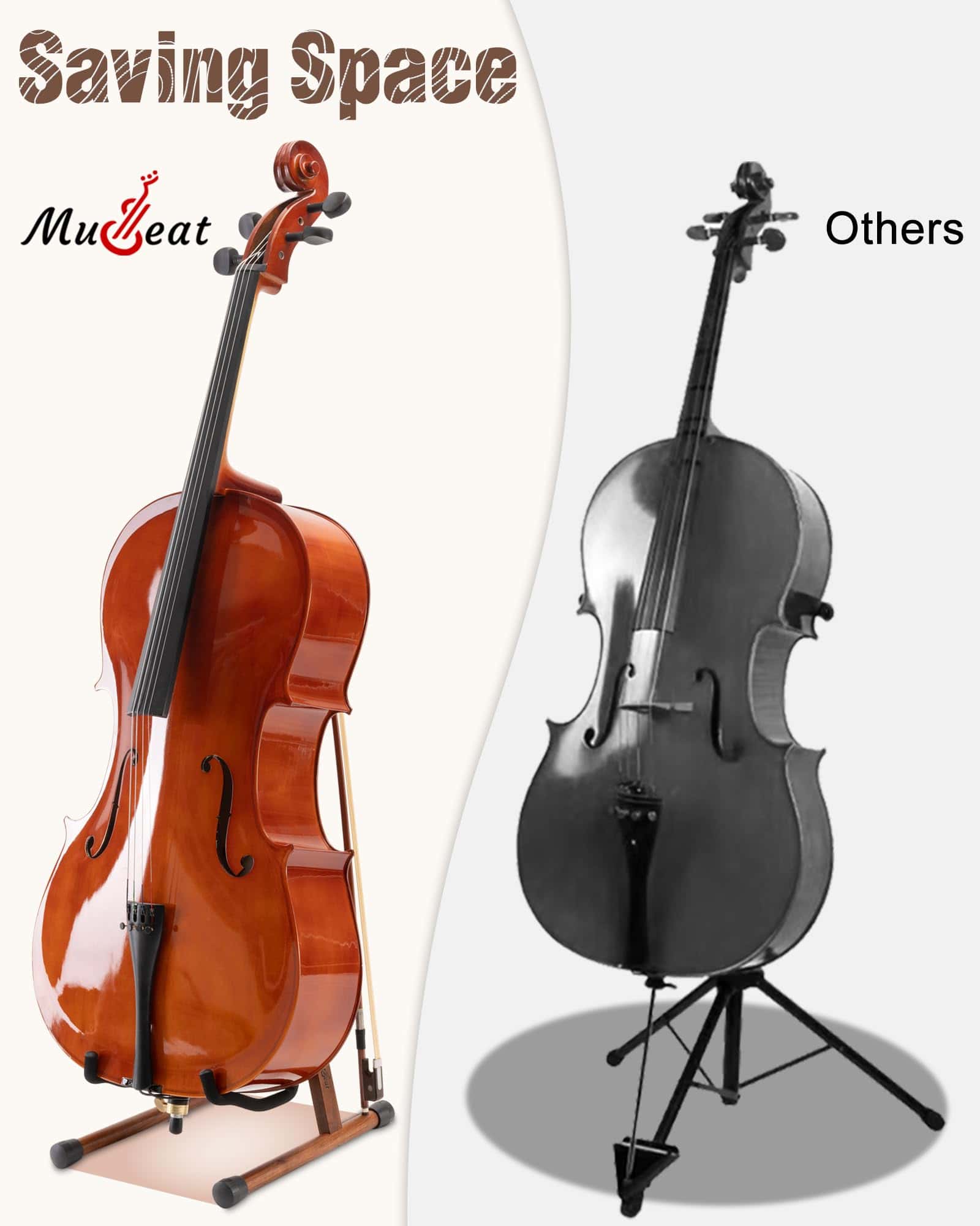 Soporte de Violonchelo en Forma de A Musbeat con Soporte - Imagen 9