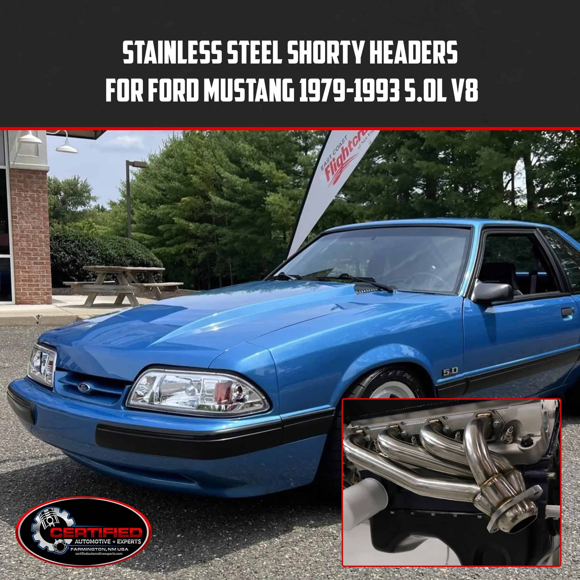 Headers Cortos de Acero Inoxidable Pulido para Ford Mustang - Imagen 10