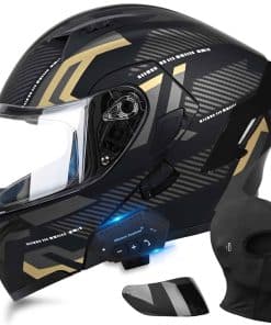 Casco Modular de Motocicleta con Bluetooth, Aprobado DOT,