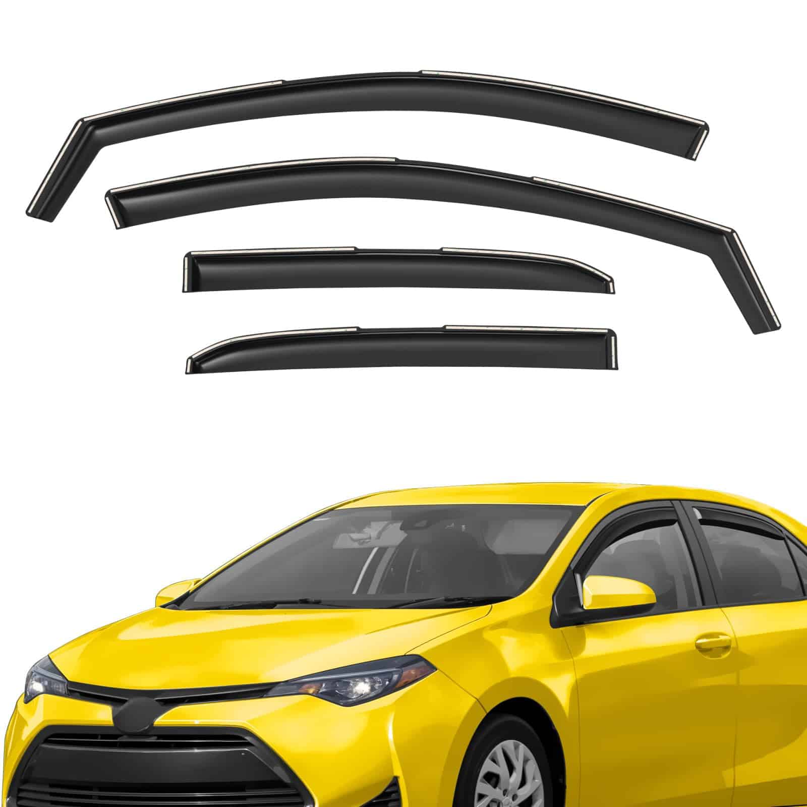 Deflectores de Ventana Extra Duraderos en -Negro