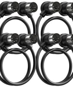 Heams 4 Pack Premium Cable MIDI de Ángulo Recto 3FT, Perfil