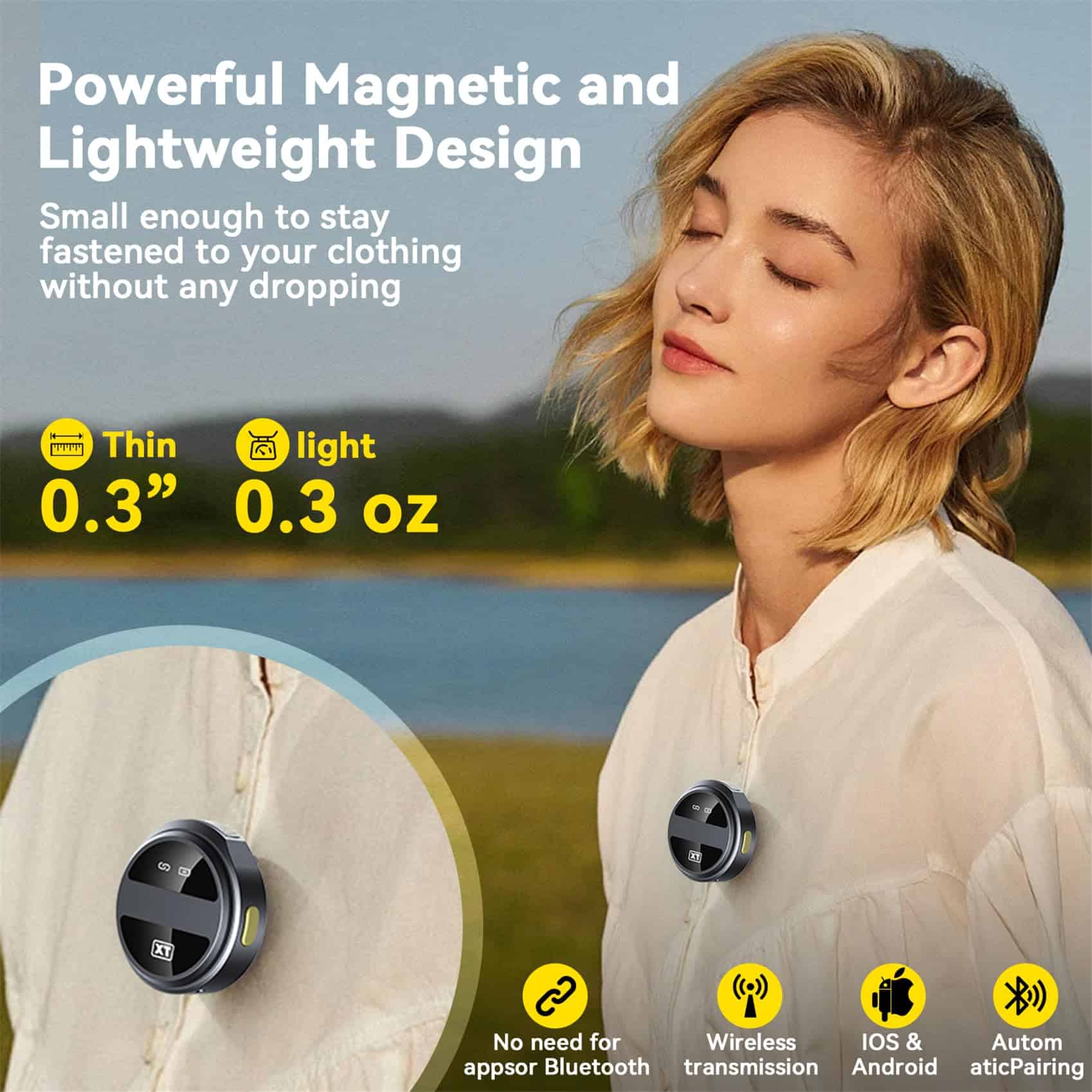 2 Pcs Micrófono Lavalier Inalámbrico para - Imagen 3