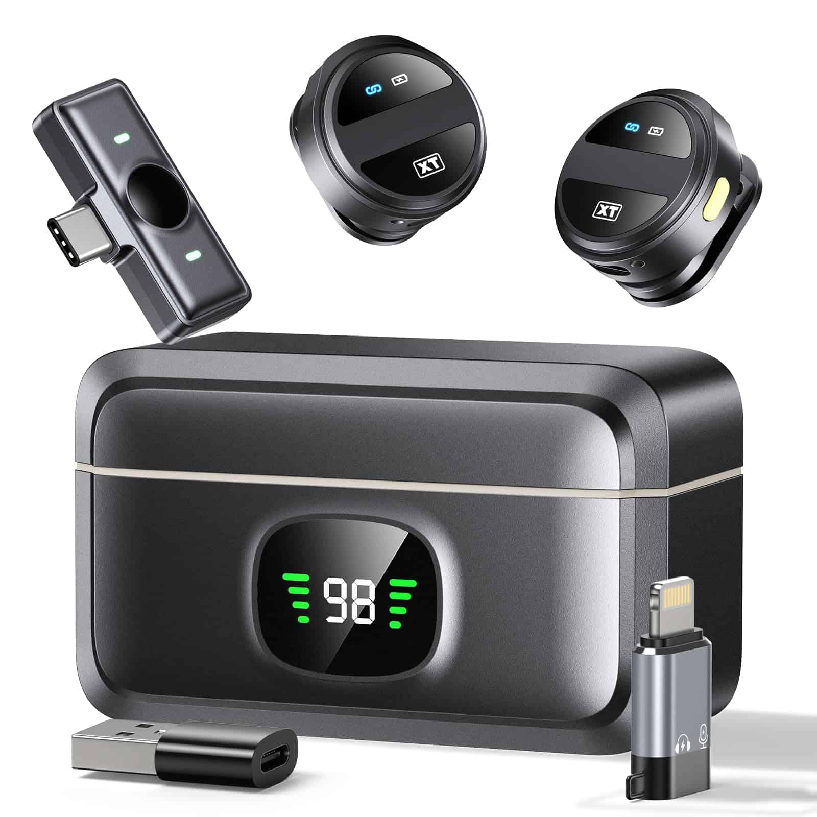 2 Pcs Micrófono Lavalier Inalámbrico para