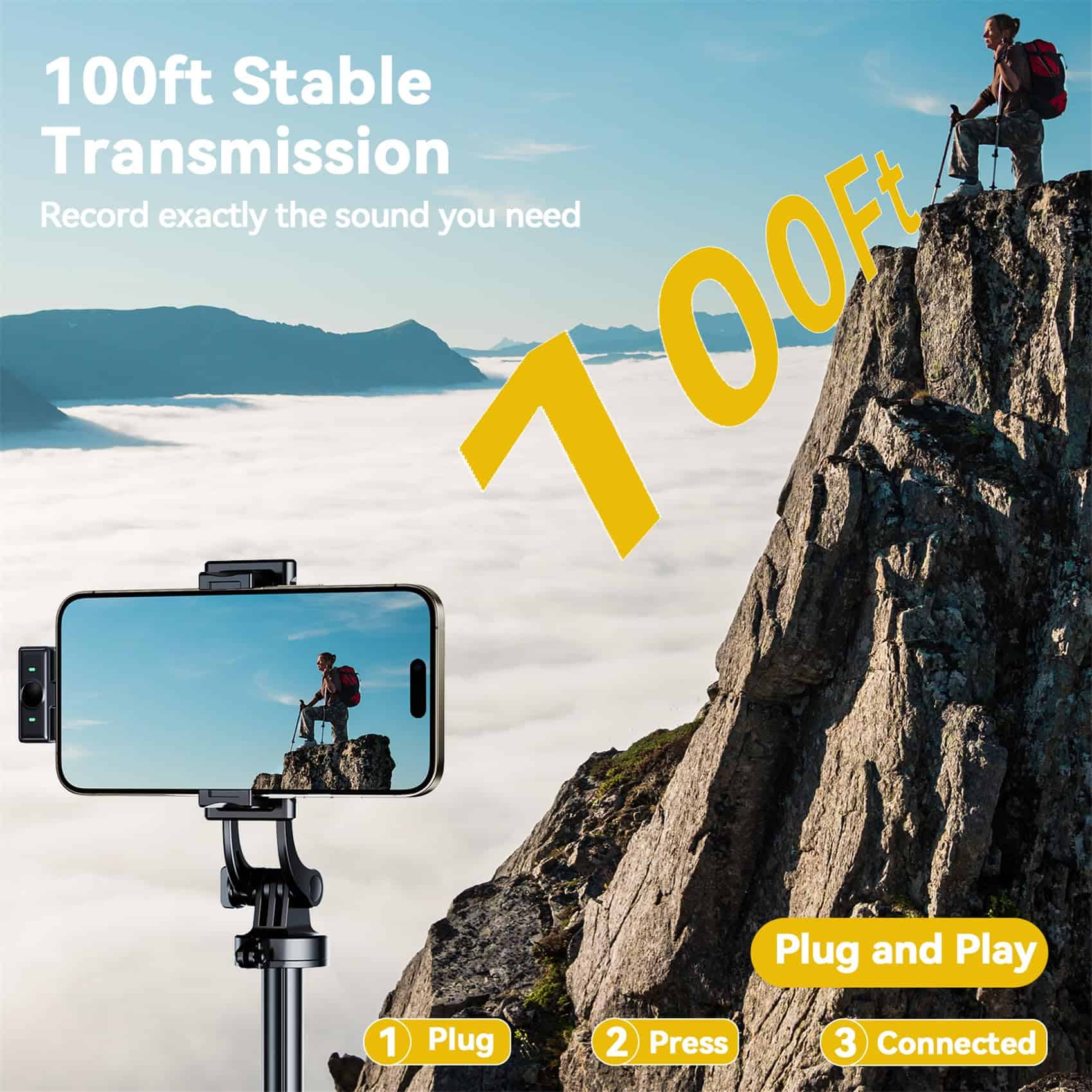 2 Pcs Micrófono Lavalier Inalámbrico para - Imagen 5