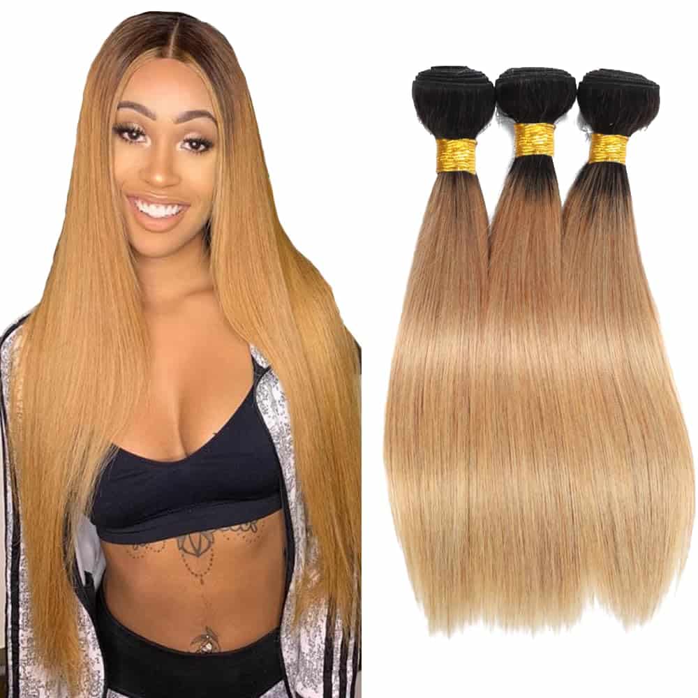 SEABURT Mechones de Cabello Humano Rubio Miel #1B/27 -