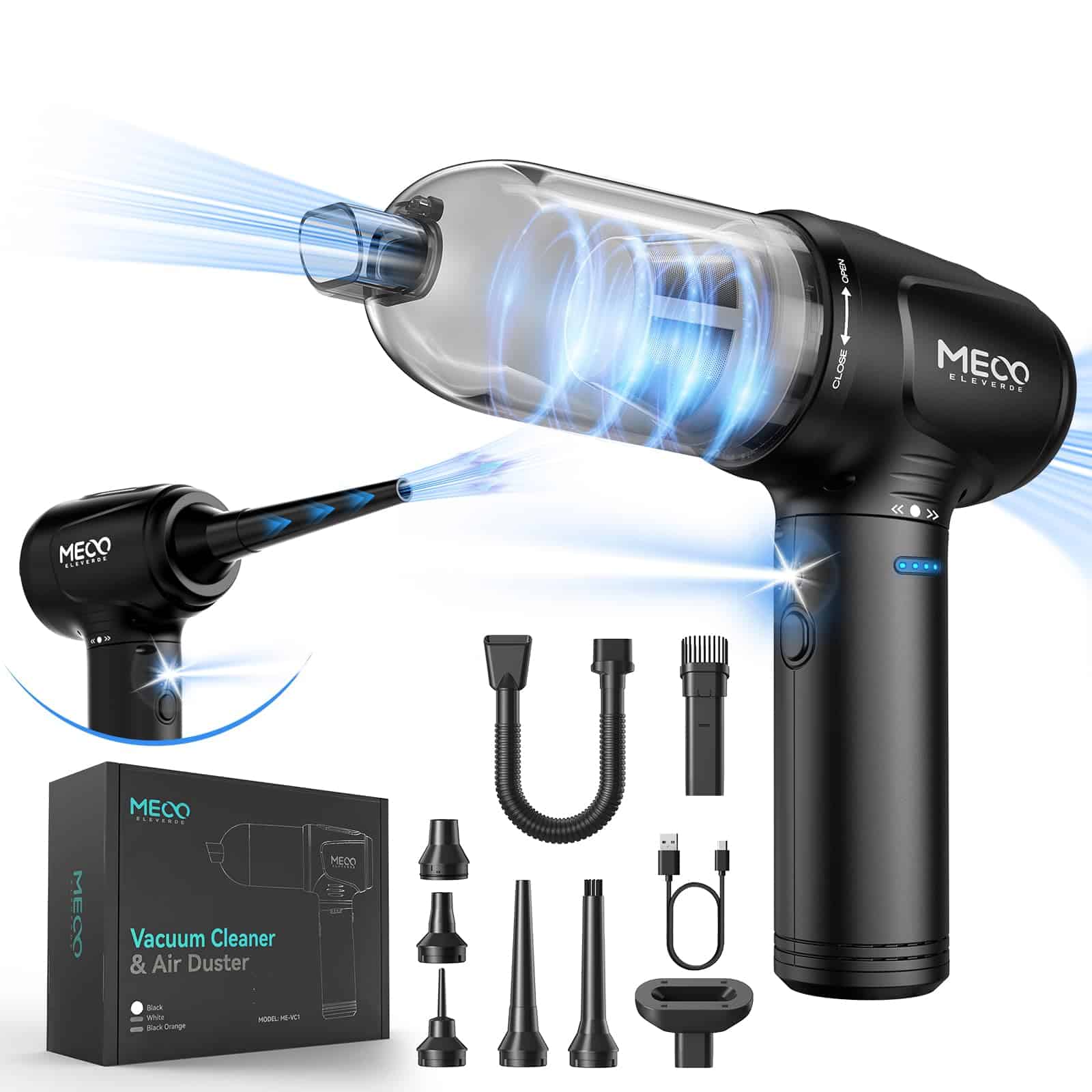 MECO ELEVERDE Soplador de Aire Comprimido, Mini Aspiradora