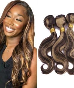 #P4/27 Highlight Mechones de Cabello Rubios Onda del Cuerpo