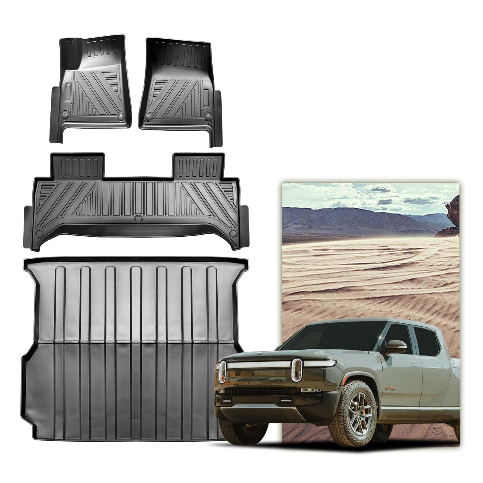 Antsvnn Compatible para Rivian R1T Juego de Tapetes para