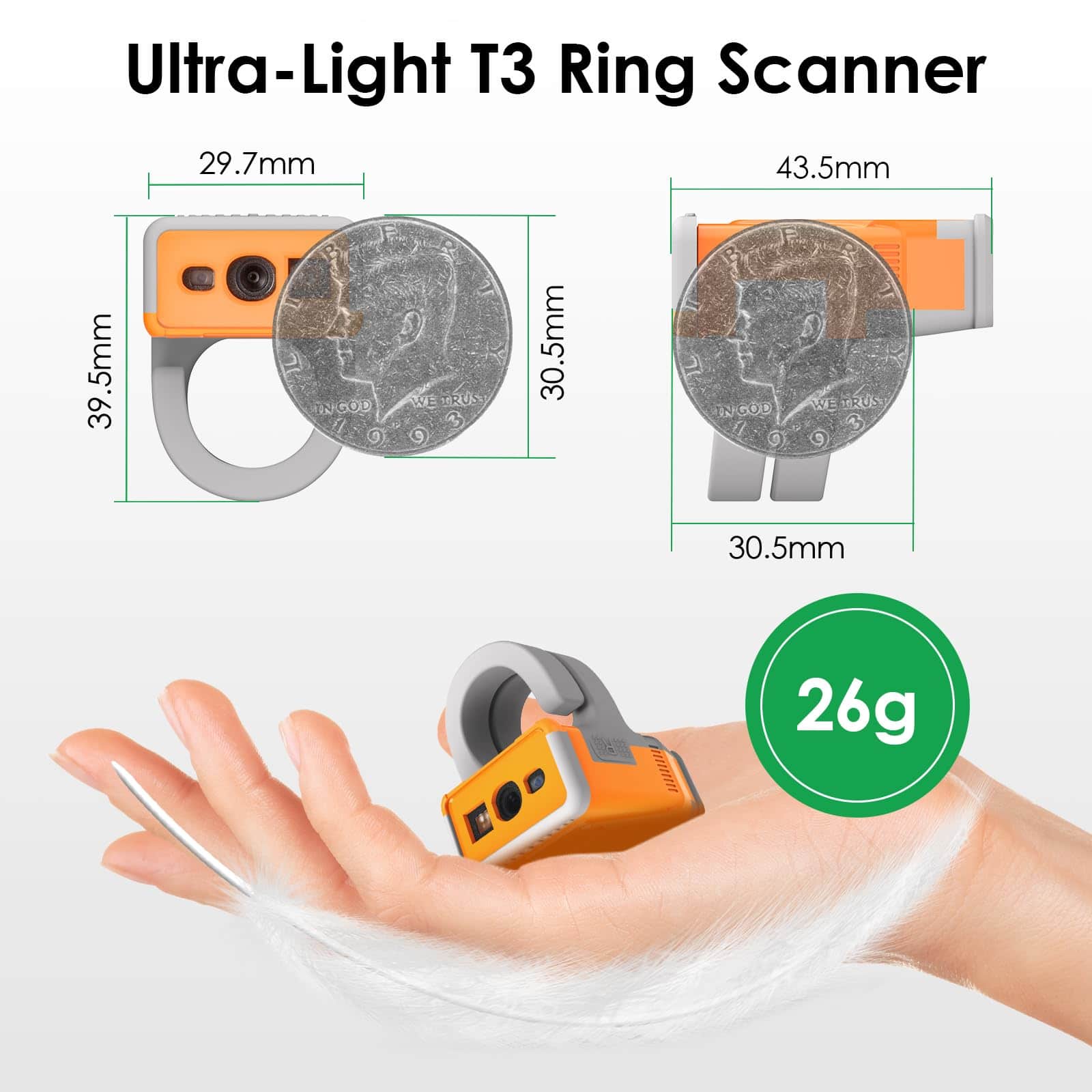 Escáner de Código de Barras Portátil T3 2D Ultra-ligero de - Imagen 3