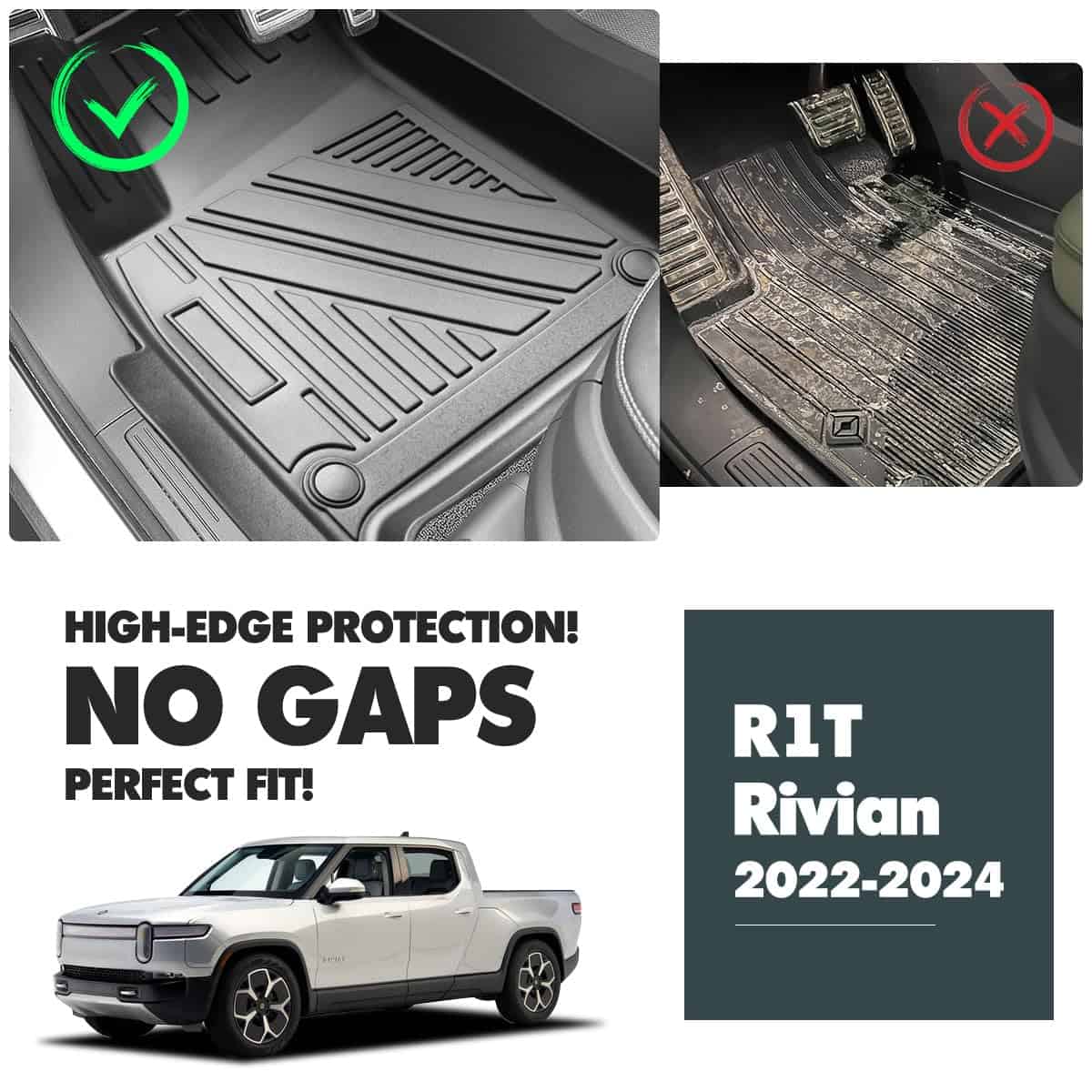 Antsvnn Compatible para Rivian R1T Juego de Tapetes para - Imagen 5