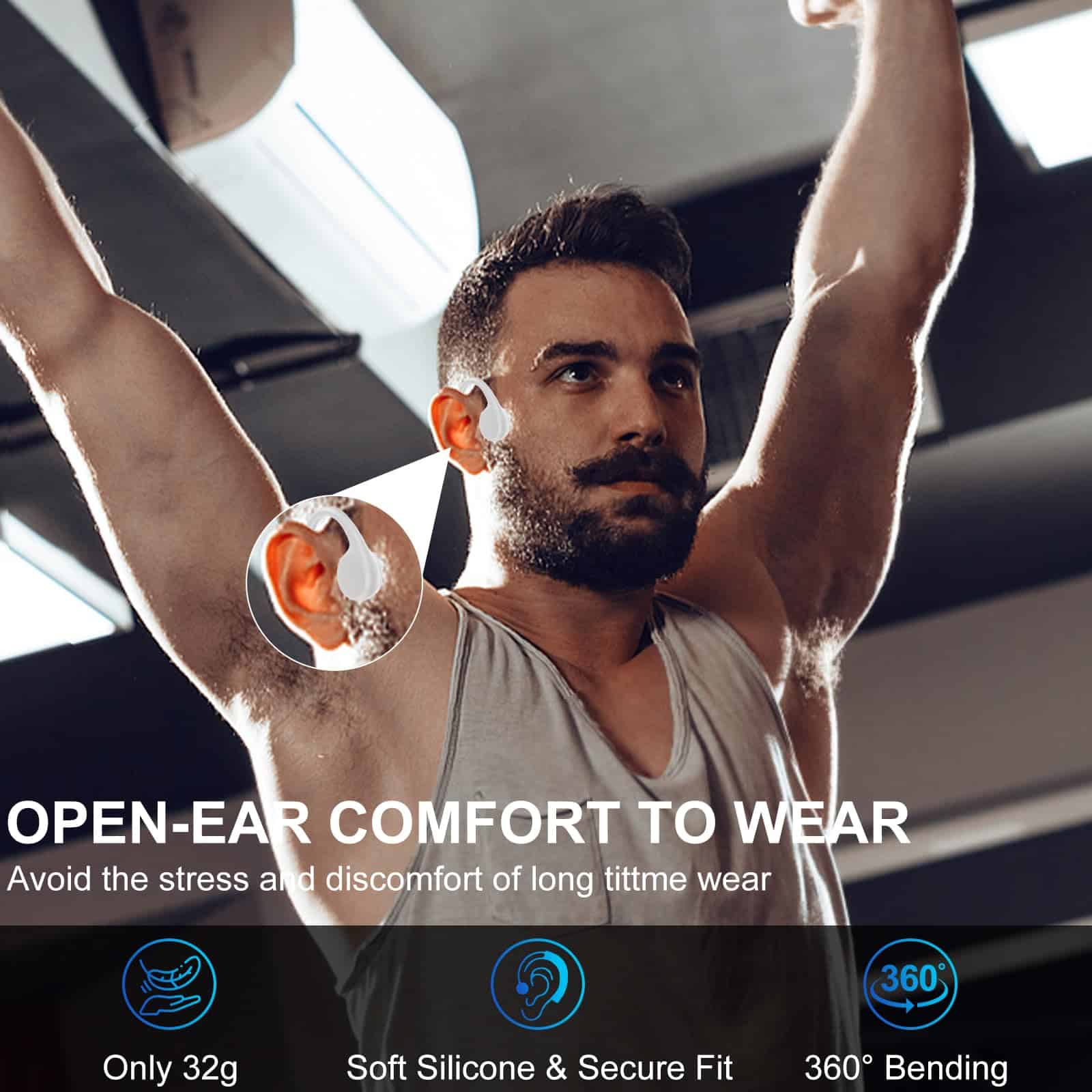 Auriculares de natación de conducción ósea, auriculares - Imagen 8