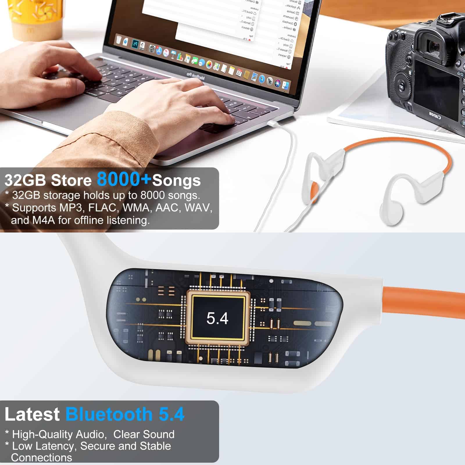 Auriculares de natación de conducción ósea, auriculares - Imagen 4