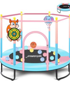 LASTJUMPER Trampolín Rosa Interior para Niños de 2-5 años,