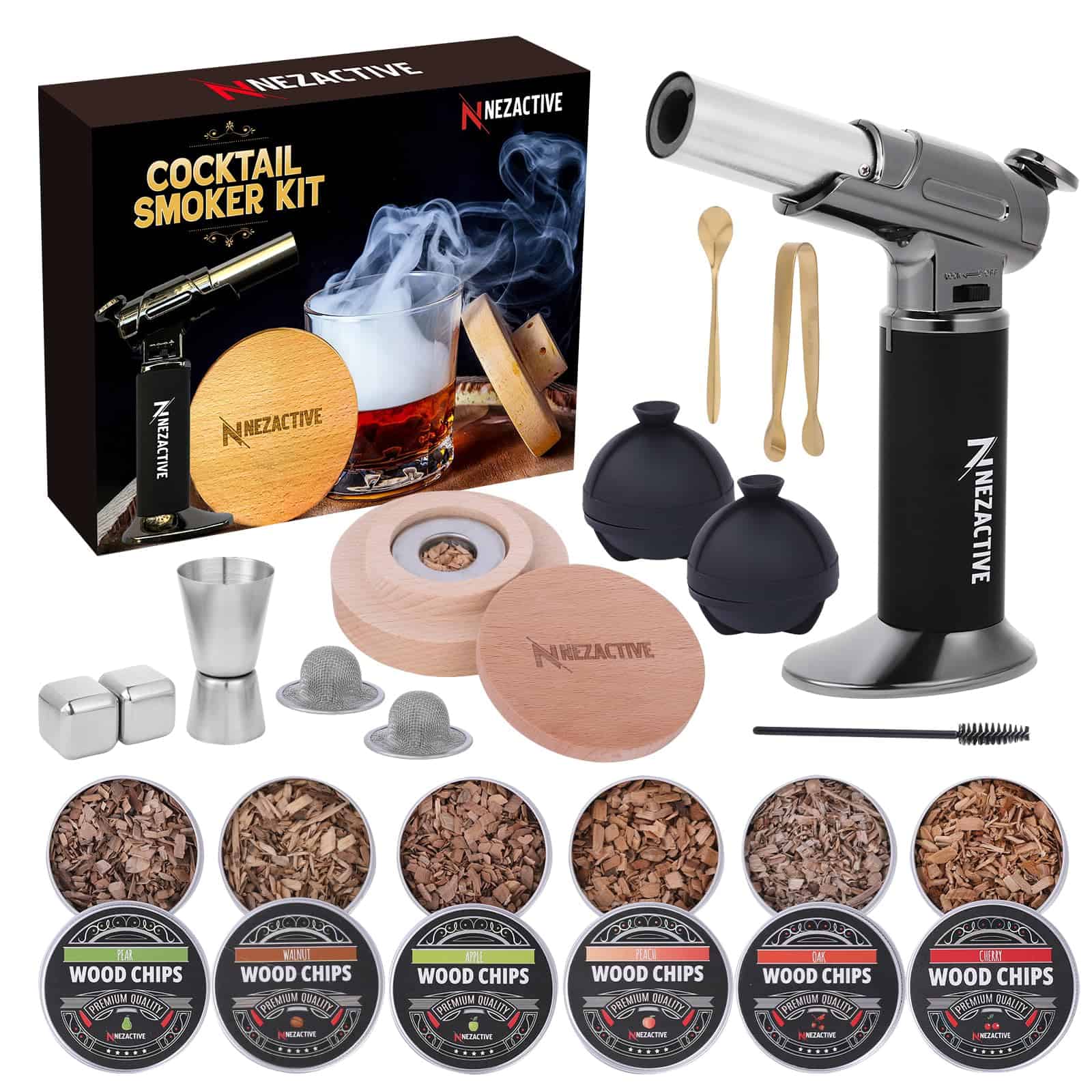 Kit de Ahumador para Cócteles con Antorcha - 6 Sabores de