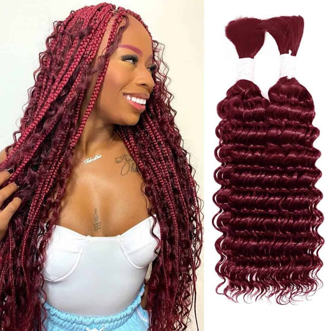 Cabello para Trenzas Humanas Ondulado Profundo Color 99J