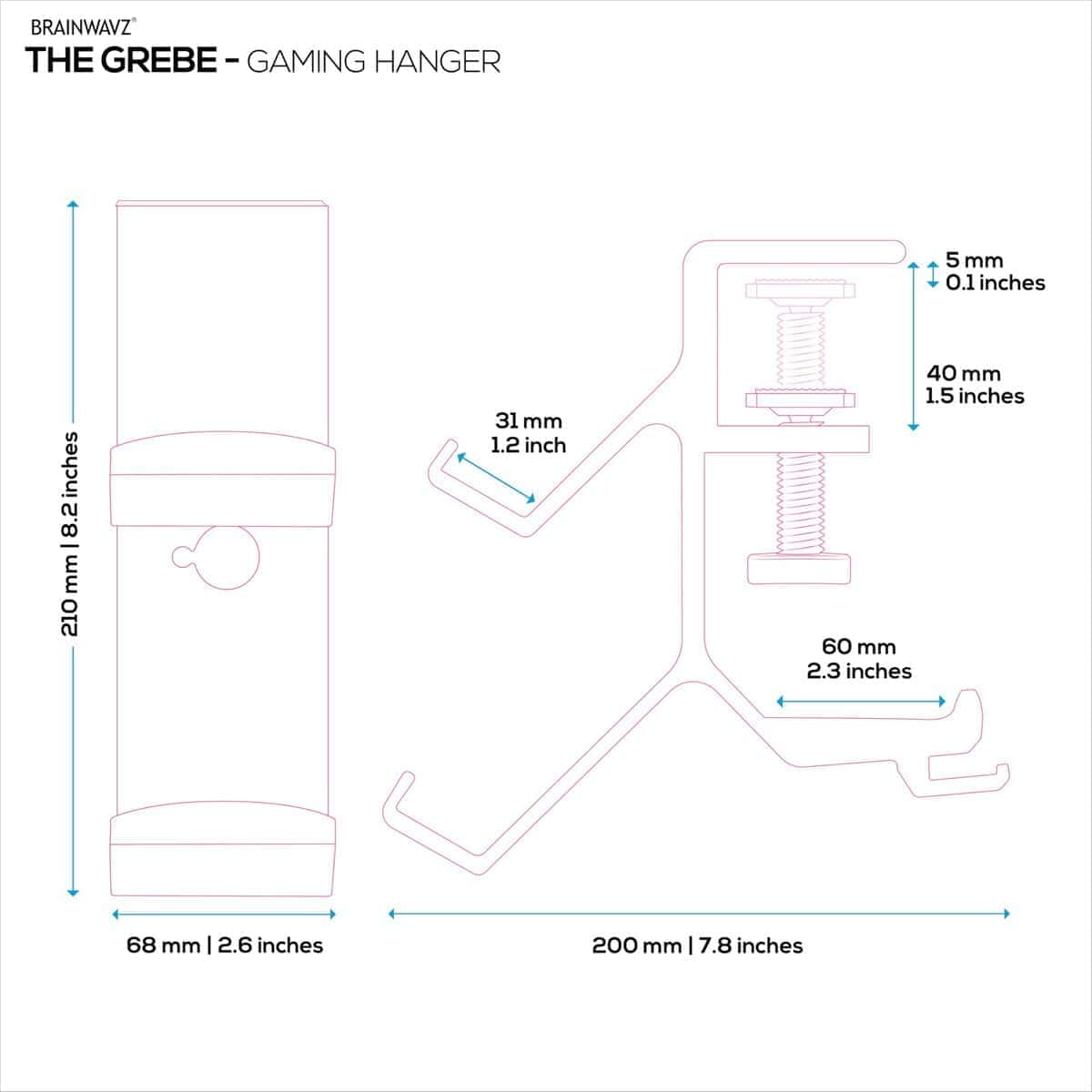 BRAINWAVZ The Grebe - Soporte para auriculares y - Imagen 9