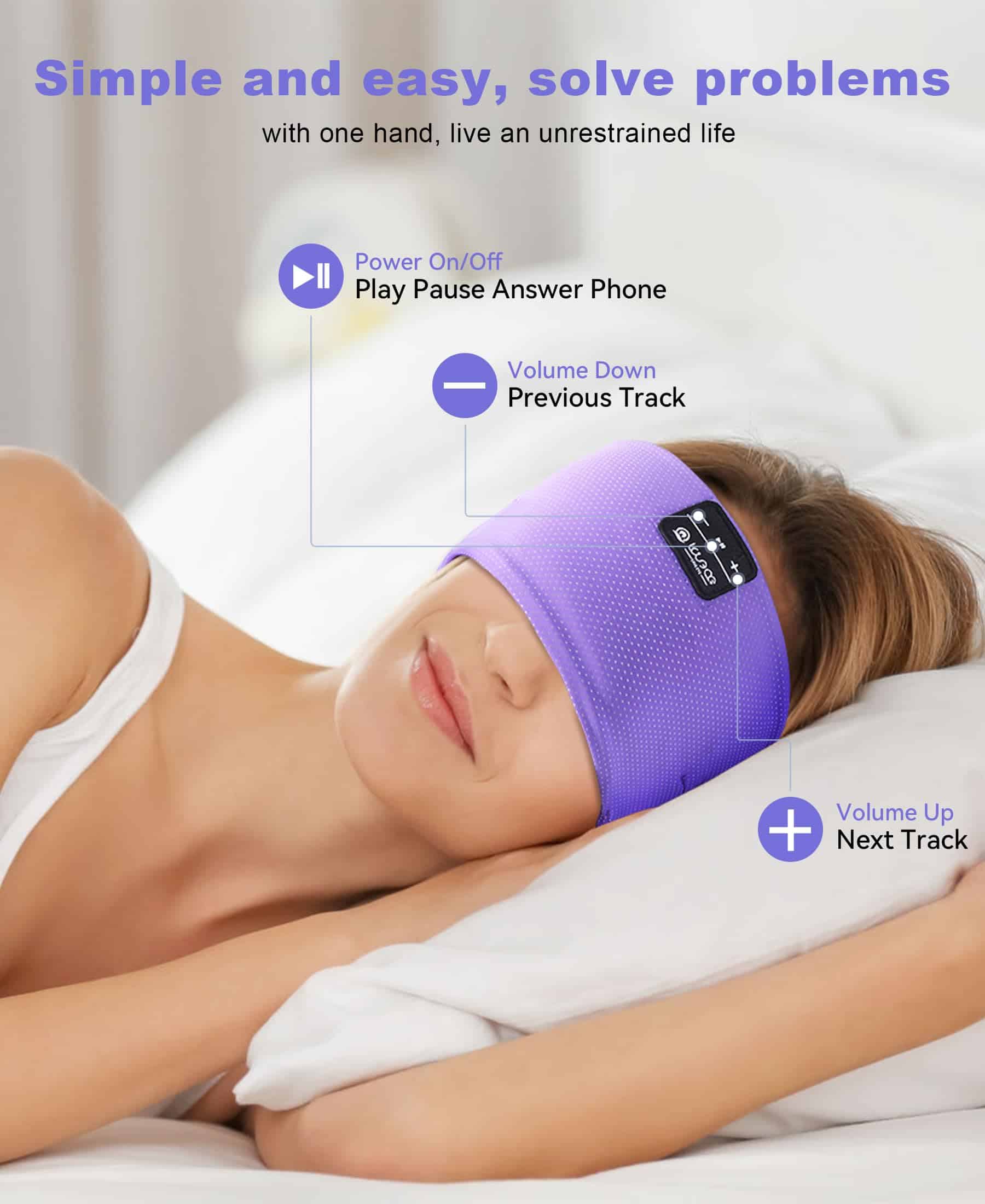 LOVE EYE Auriculares Inalámbricos Diadema para Dormir - Imagen 5