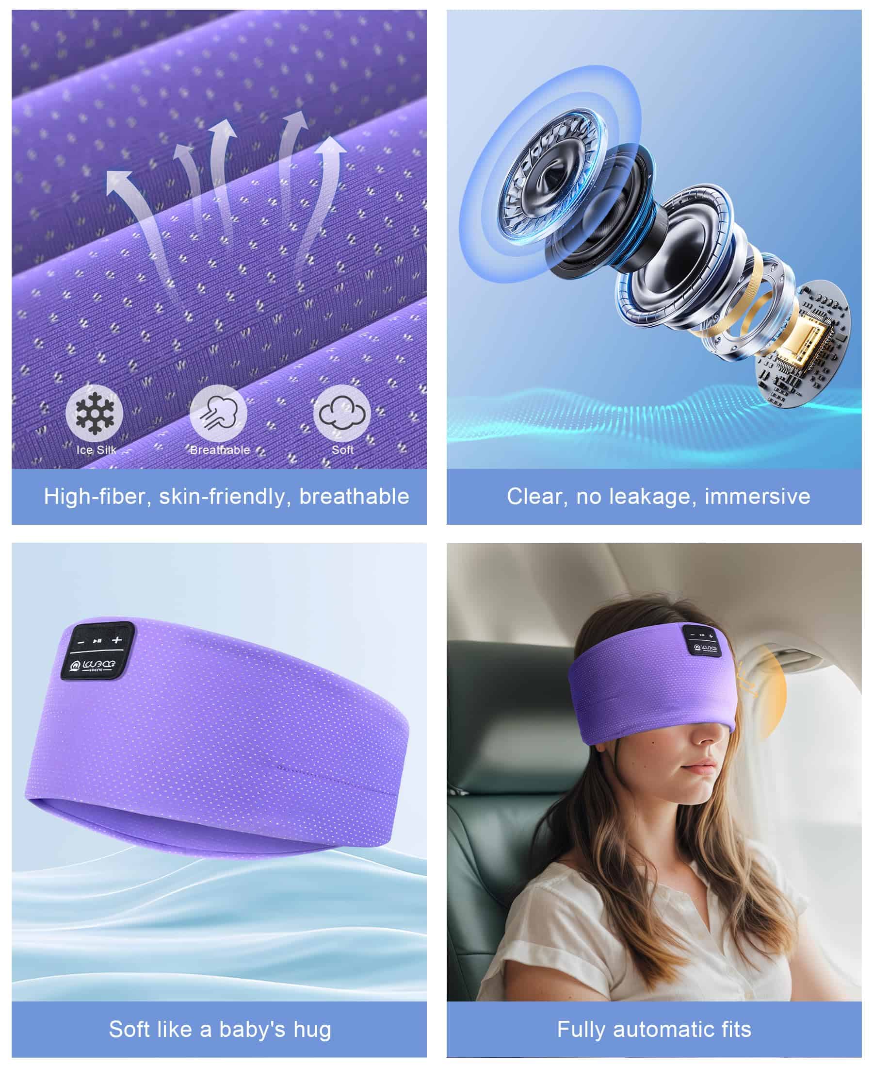 LOVE EYE Auriculares Inalámbricos Diadema para Dormir - Imagen 4