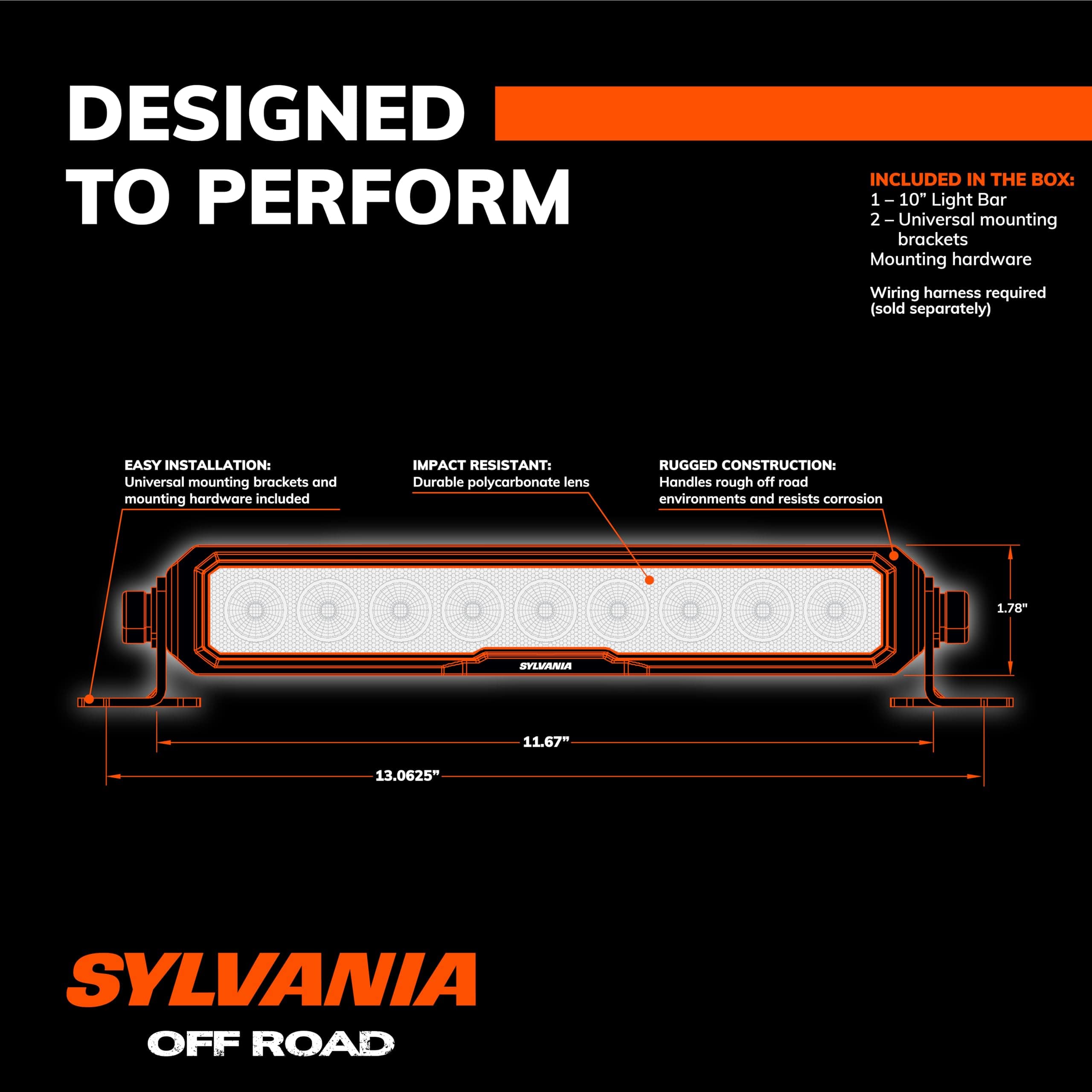Barra de luz LED SYLVANIA Rugged de 10 pulgadas, Luz de - Imagen 6