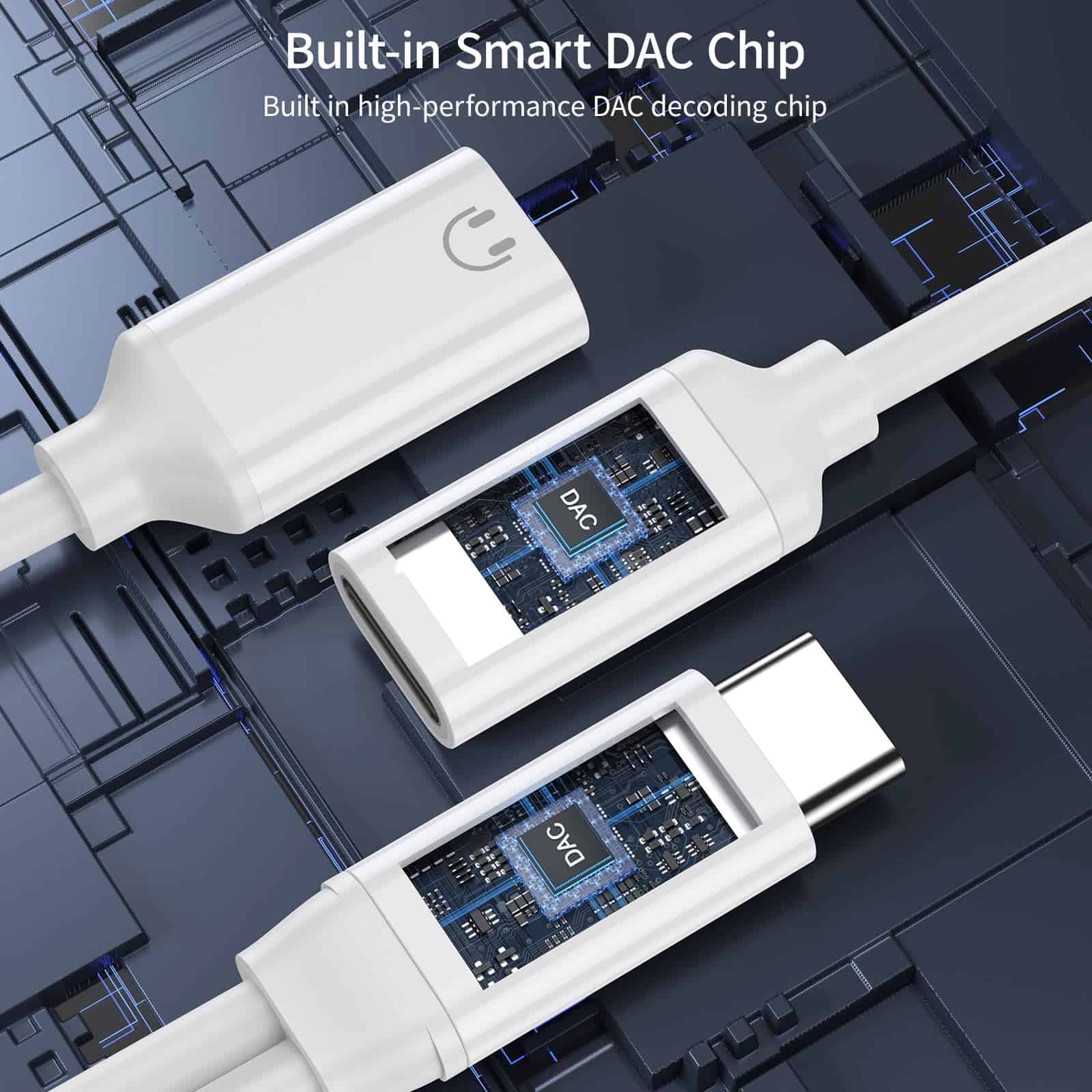 Adaptador Divisor de Carga Rápida y Audífonos USB C Dual, - Imagen 5