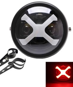 SINLIRU 5.75 pulgadas 5-3/4 Faro de Motocicleta LED Negro X