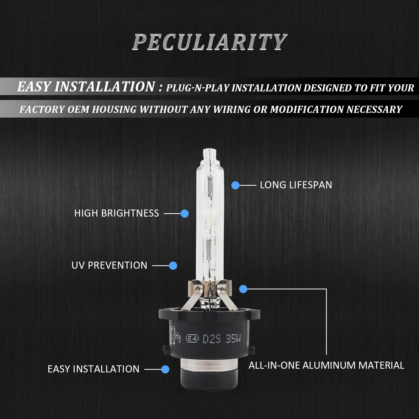 Bombillas de faros D2S Xenon HID 6000K -uete de 2 - Imagen 5