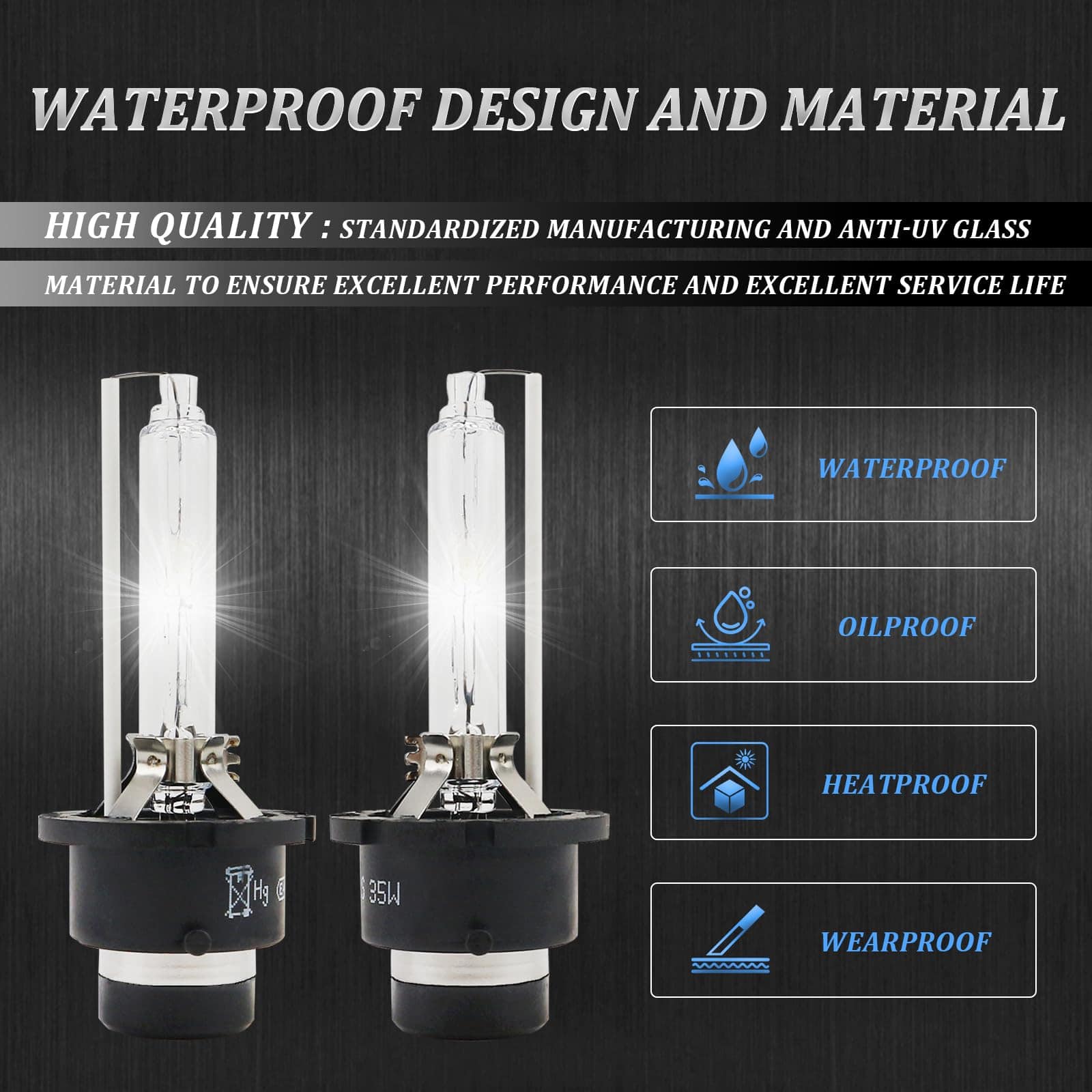 Bombillas de faros D2S Xenon HID 6000K -uete de 2 - Imagen 4