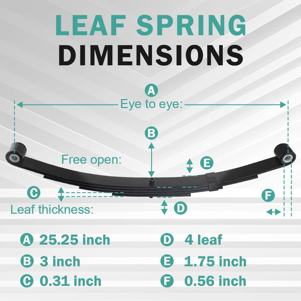 Muelles de hoja de remolque JADODE 4 hojas Doble ojo 3,500 - Imagen 3