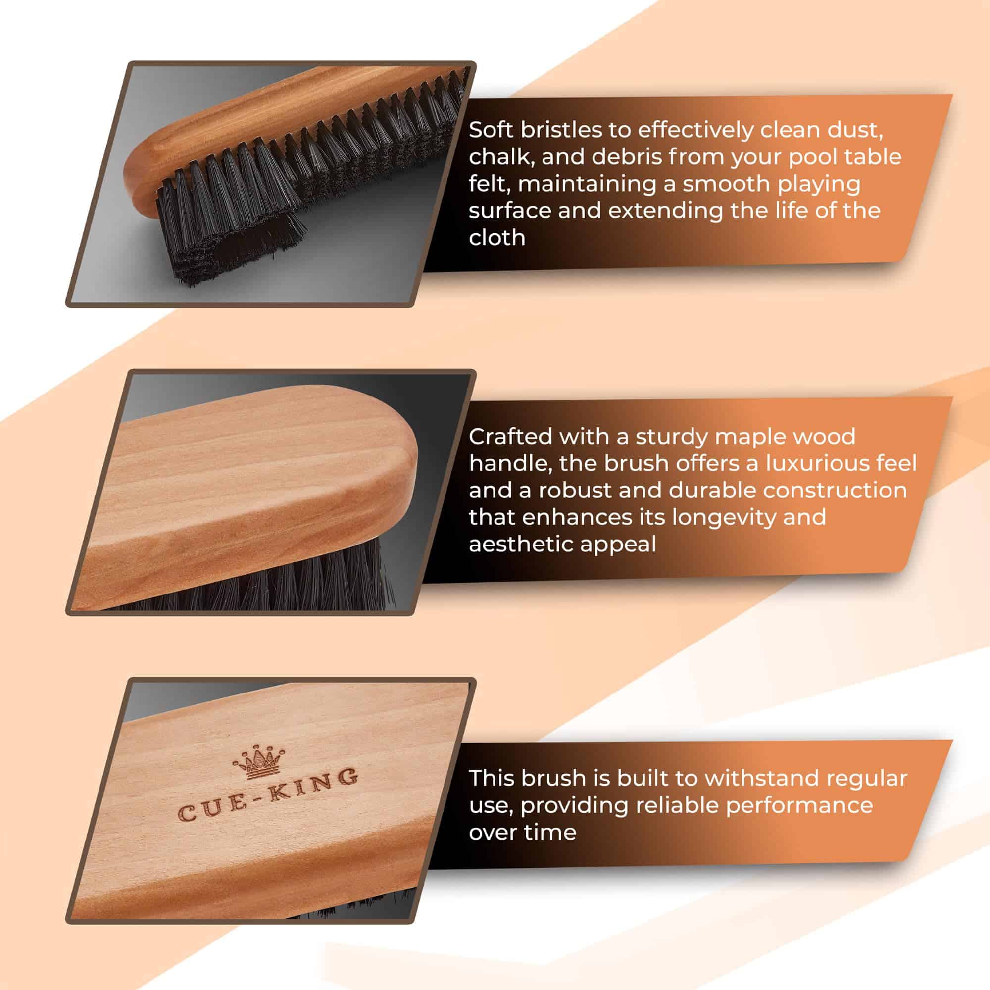 Set de Cepillos para Mesa de Billar Cue-King, Accesorios - Imagen 4