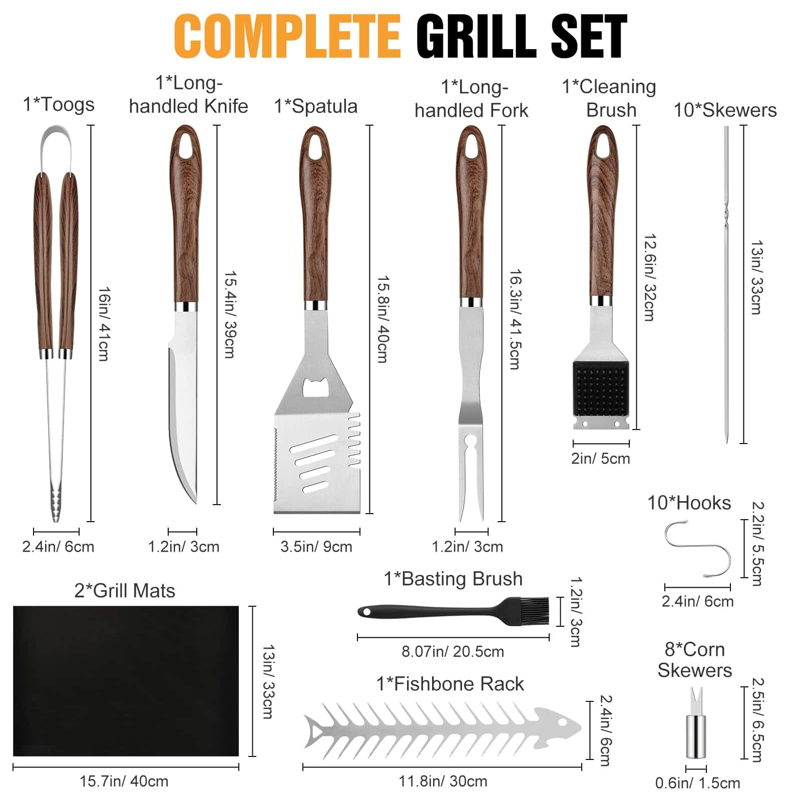 Juego de Parrilla Nuovoware, 38 Piezas de Accesorios para - Imagen 3