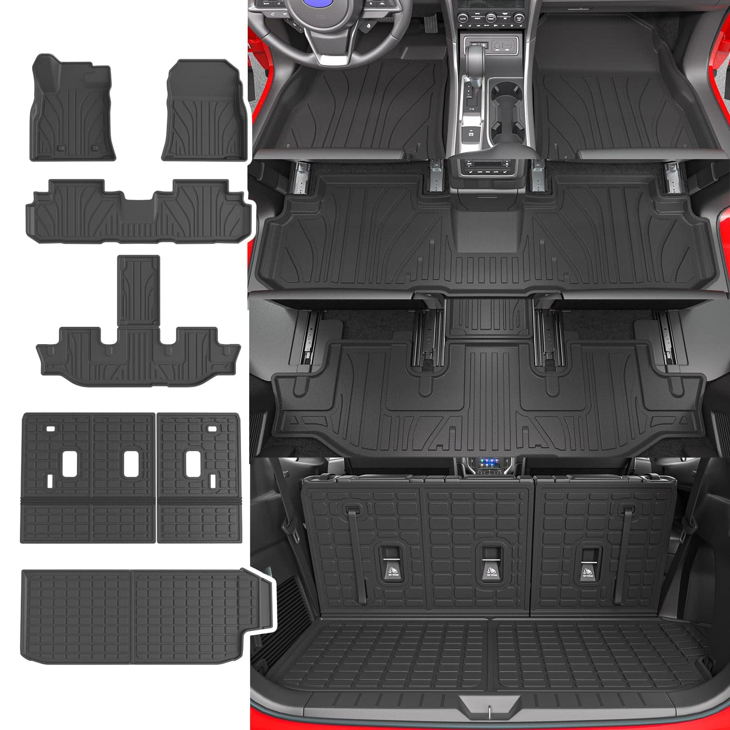 Juego de tapetes para piso de 7 y 8 asientos y tapete de