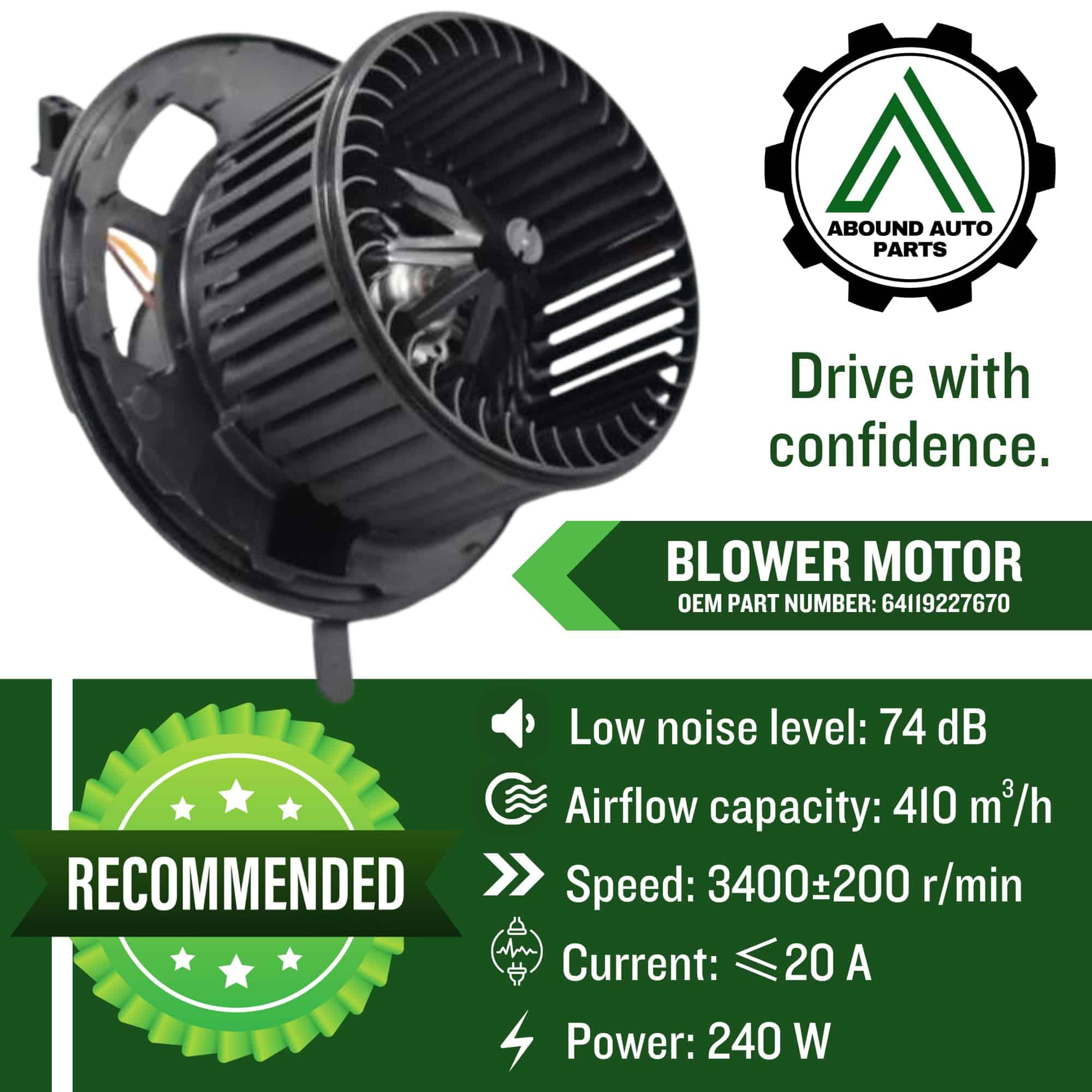 Abound Auto Parts 64119227670 Ensamblaje de Motor Soplador - Imagen 8