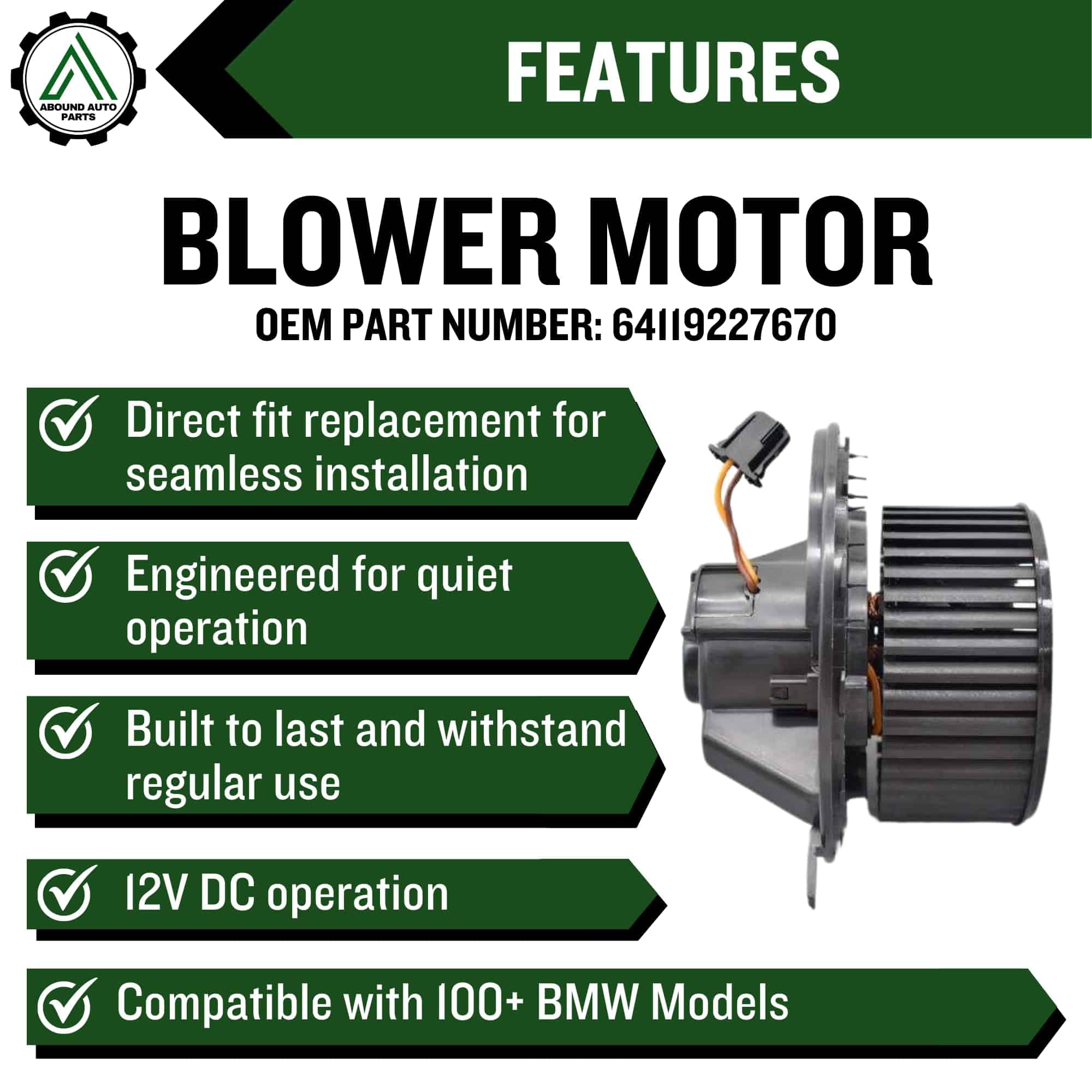 Abound Auto Parts 64119227670 Ensamblaje de Motor Soplador - Imagen 7