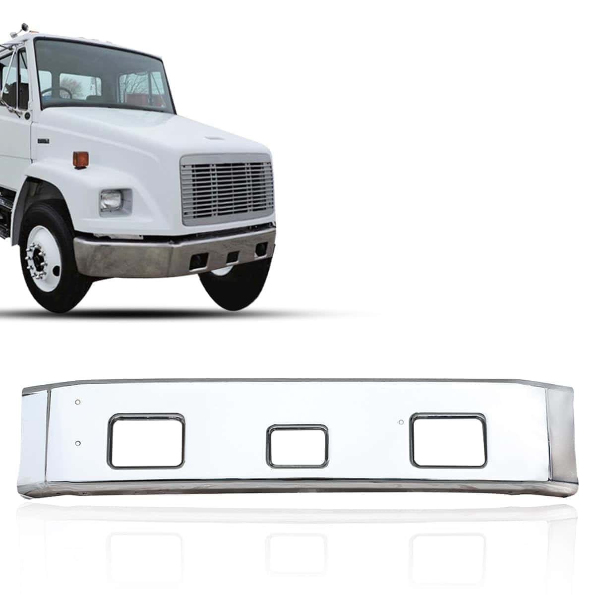 Parachoques delantero central de metal cromado compatible