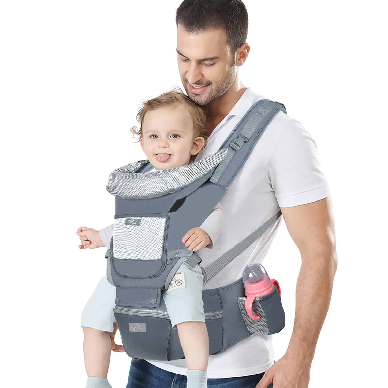 Portabebés Ergonómico con Asiento de Cadera Bolsa Canguro