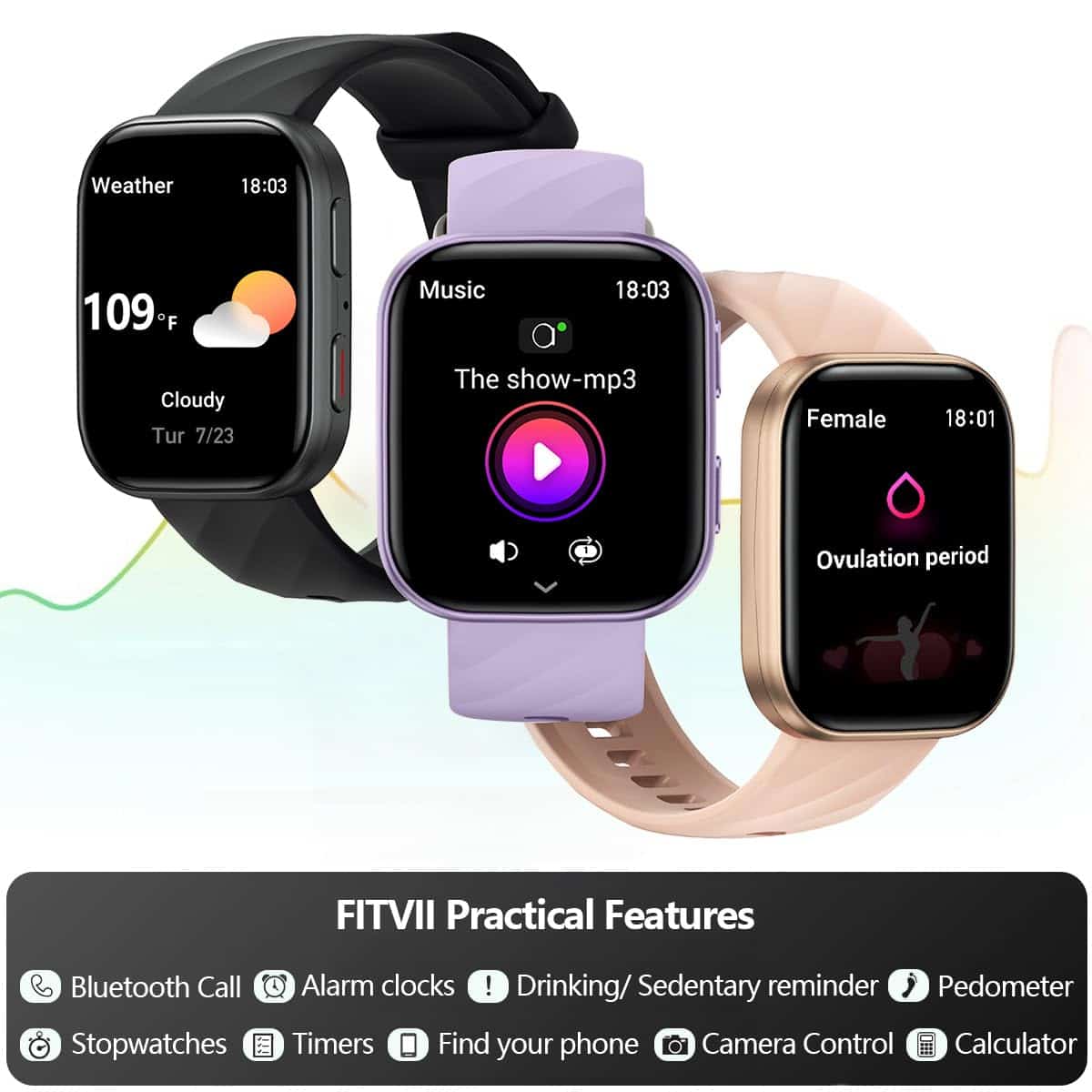 FITVII Health & Fitness Tracker 2024 (Responder/Llamar), - Imagen 8