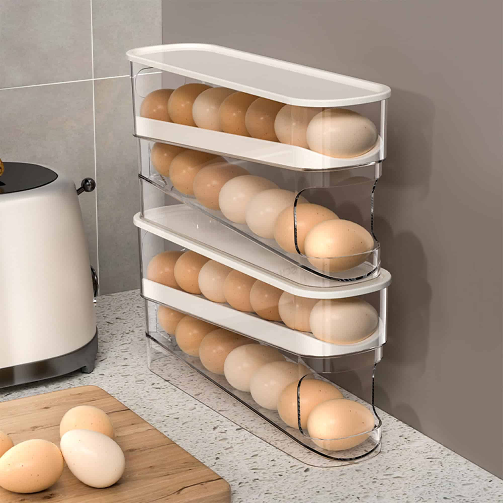 Organizador de Huevos de Heladera Rodante Automático WACOI,