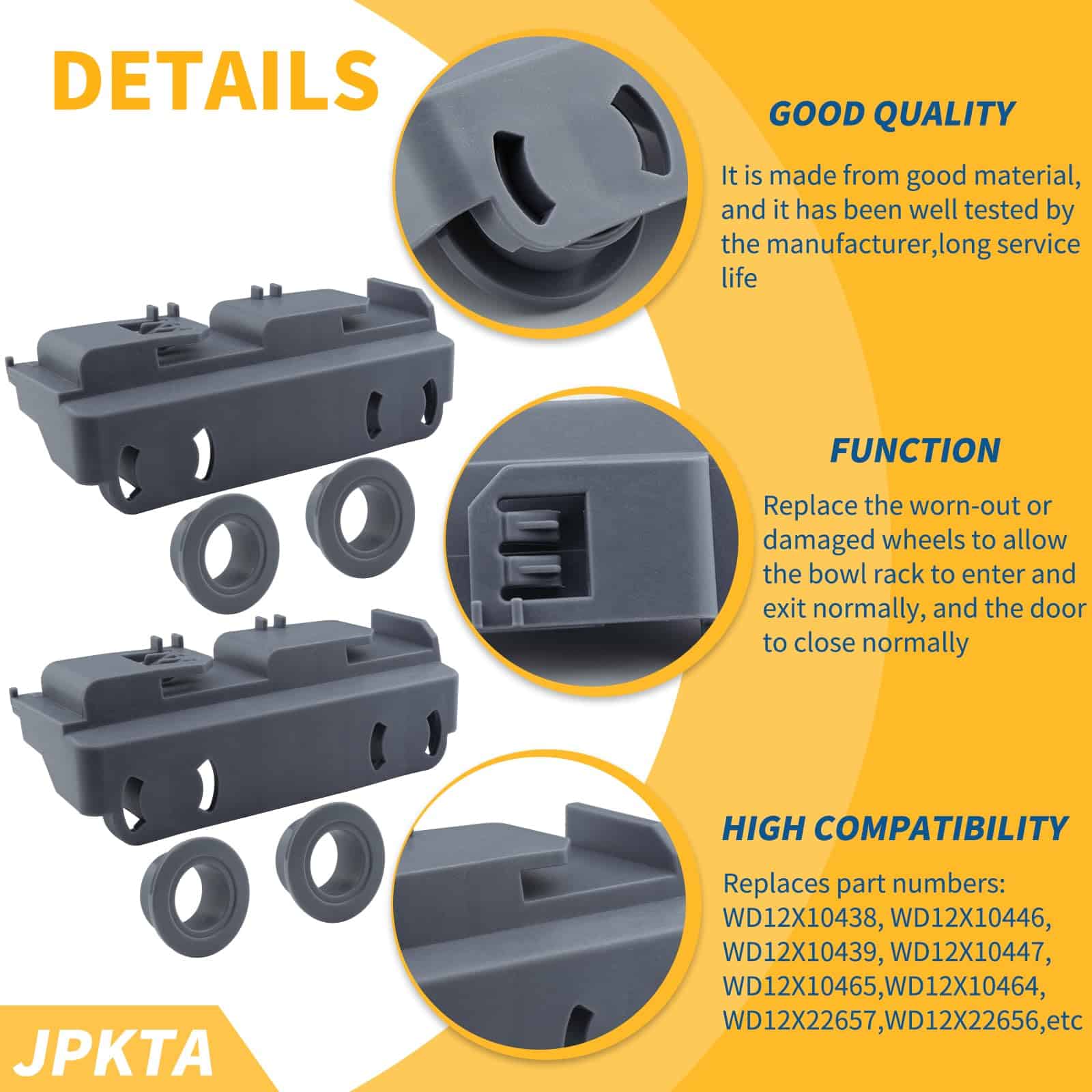 Kit de Ruedas y Portador de Repuesto para Canasta Inferior - Imagen 5