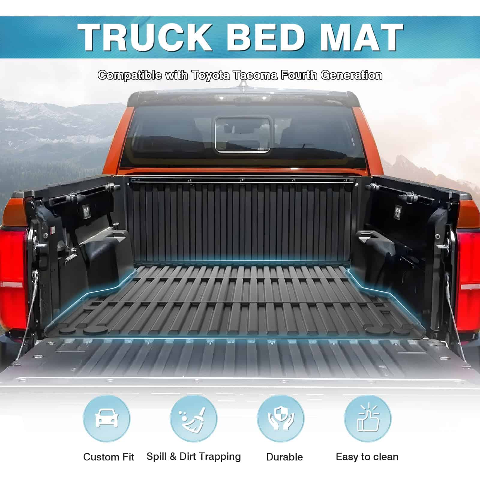 Tapete de cama para camioneta Mixsuper para Toyota Tacoma - Imagen 3