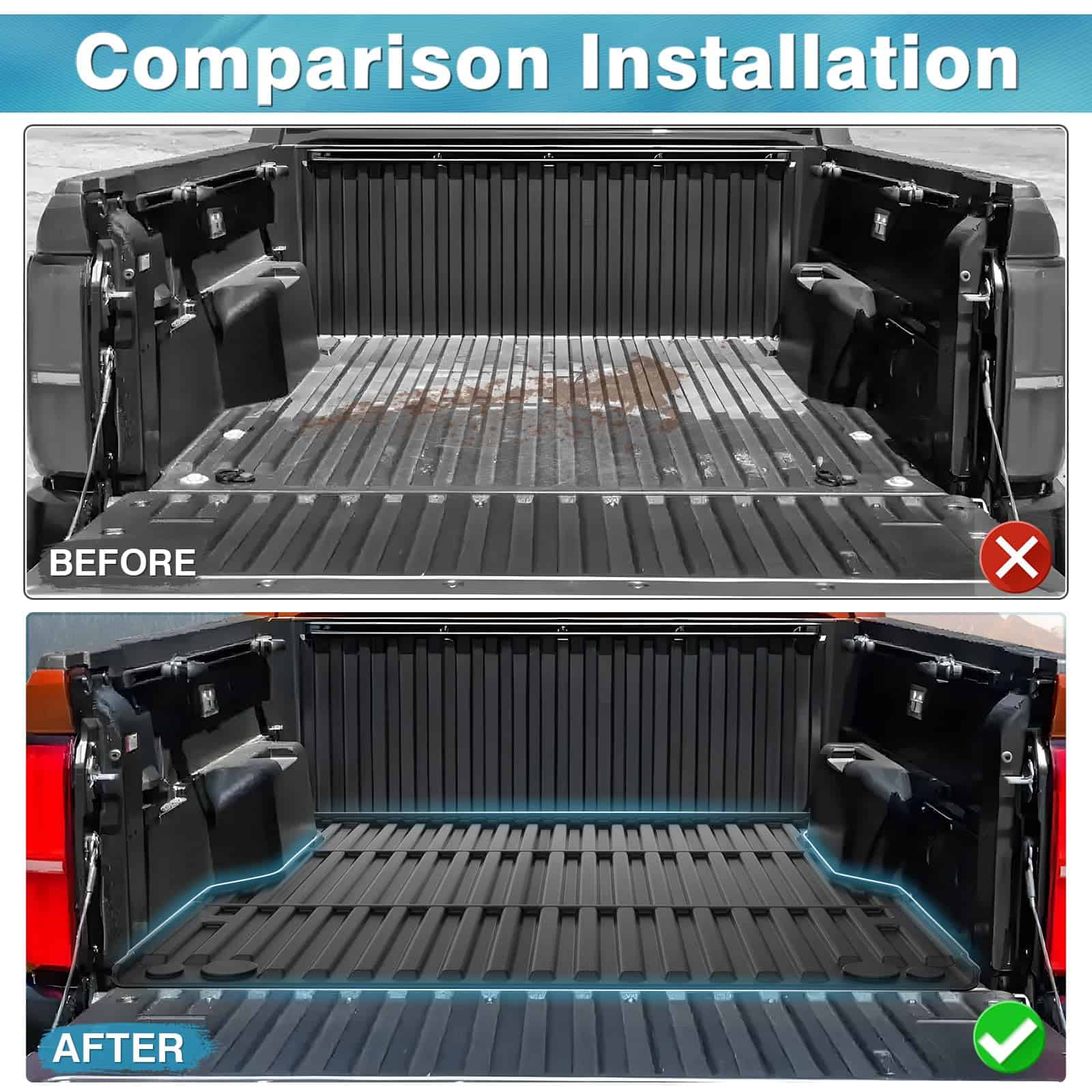 Tapete de cama para camioneta Mixsuper para Toyota Tacoma - Imagen 4