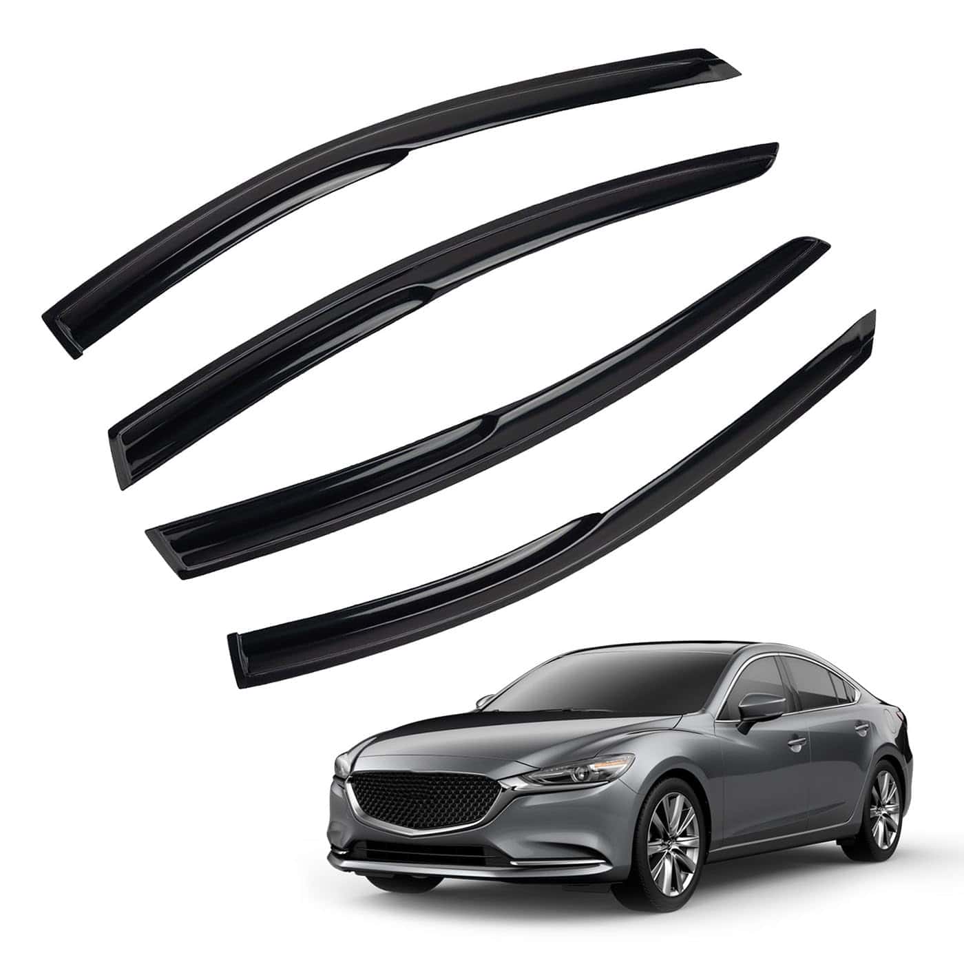Juego de 4 deflectores de ventanas JDM 3D Wavy MU Style