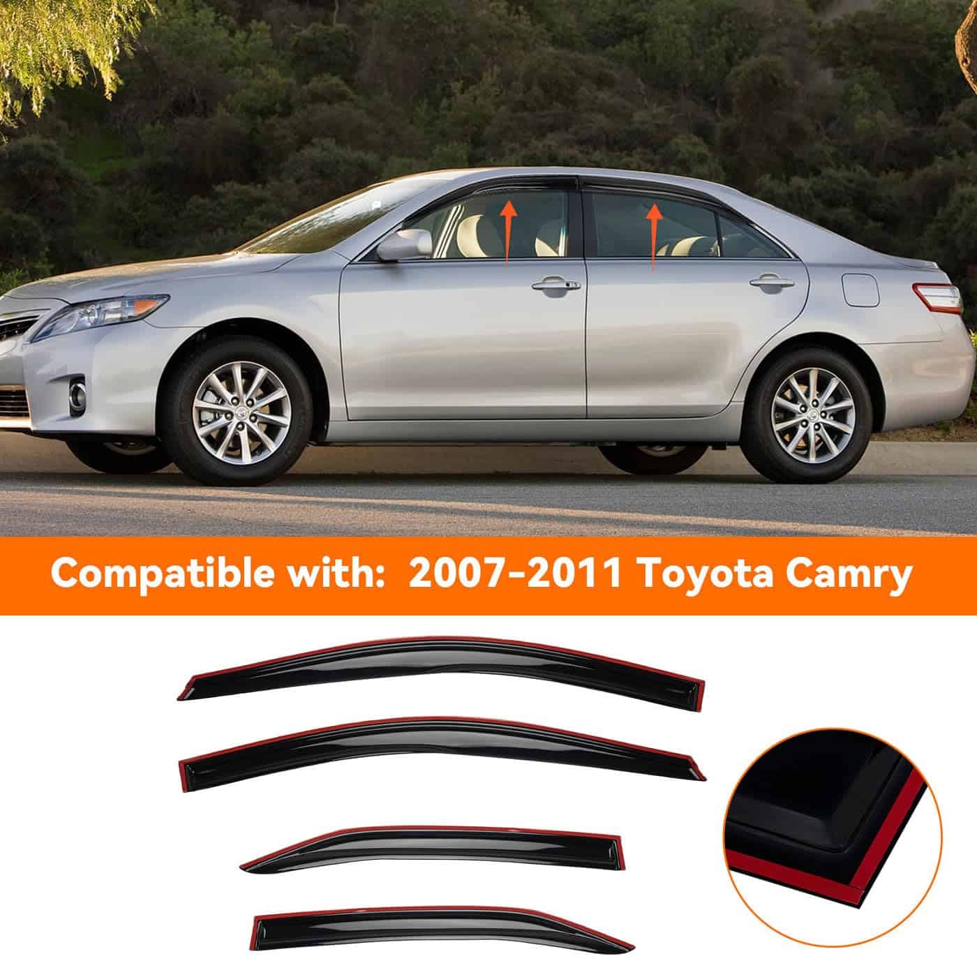 MXSAG 4pcs Juego de Viseras de Ventana Estilo 3D Ondulado - Imagen 3