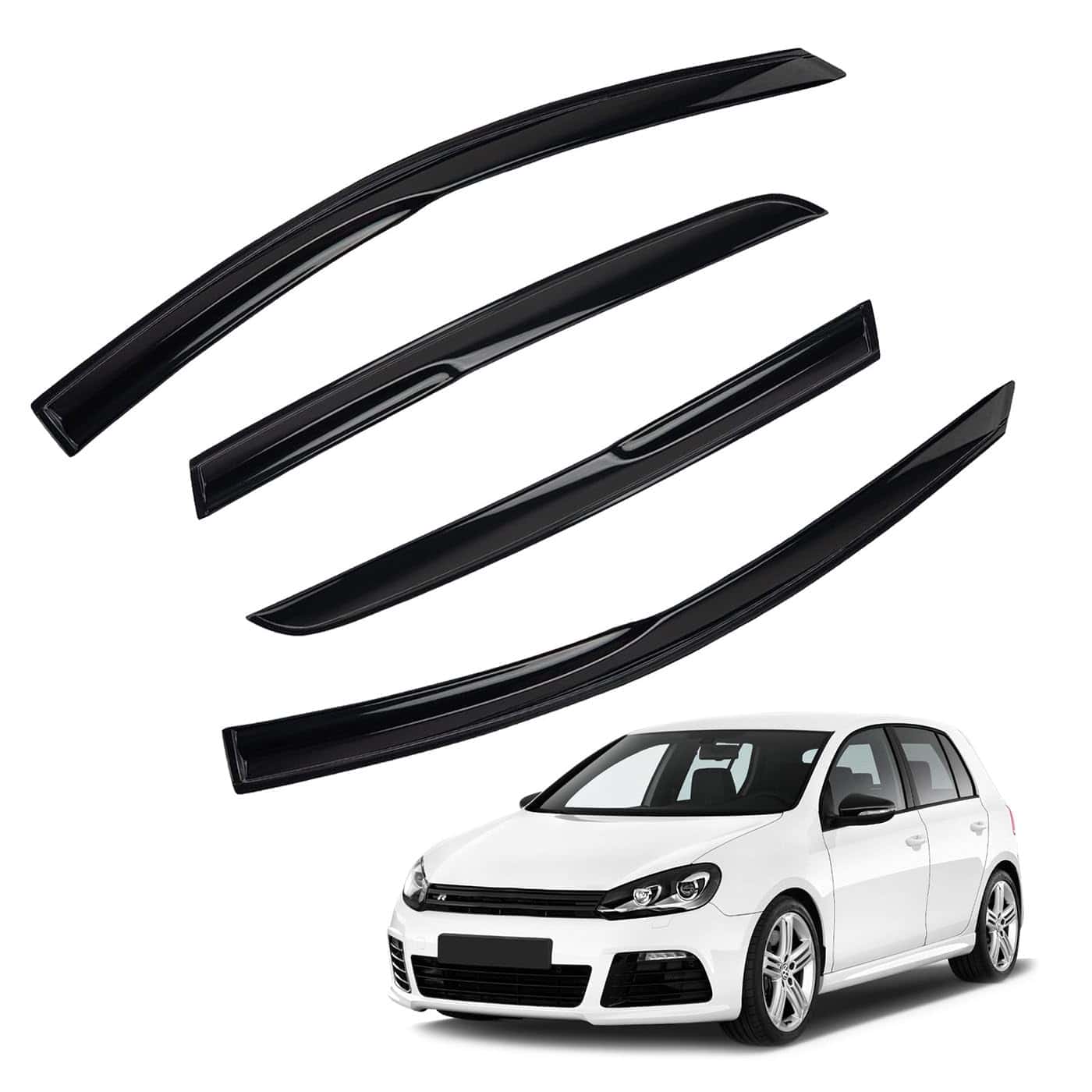 MXSAG Juego de 4 Viseras para Ventanas 3D Wavy MU Style