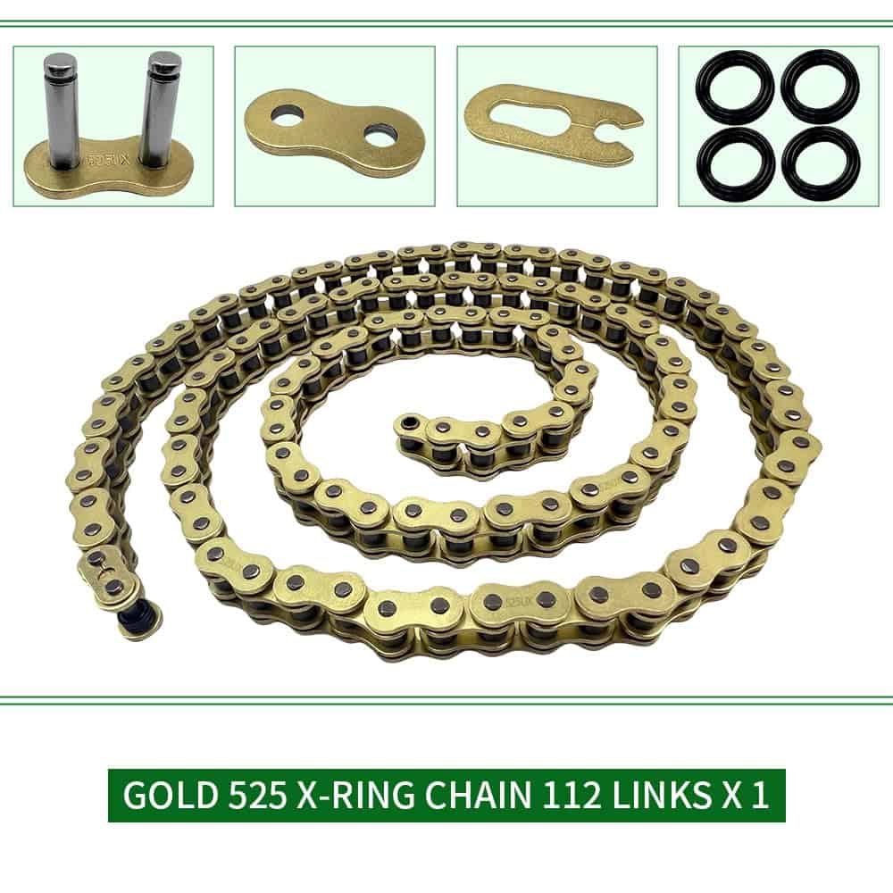 Cadena de Motocicleta WEICHENGXIN Gold 525 X-Ring 112 - Imagen 8
