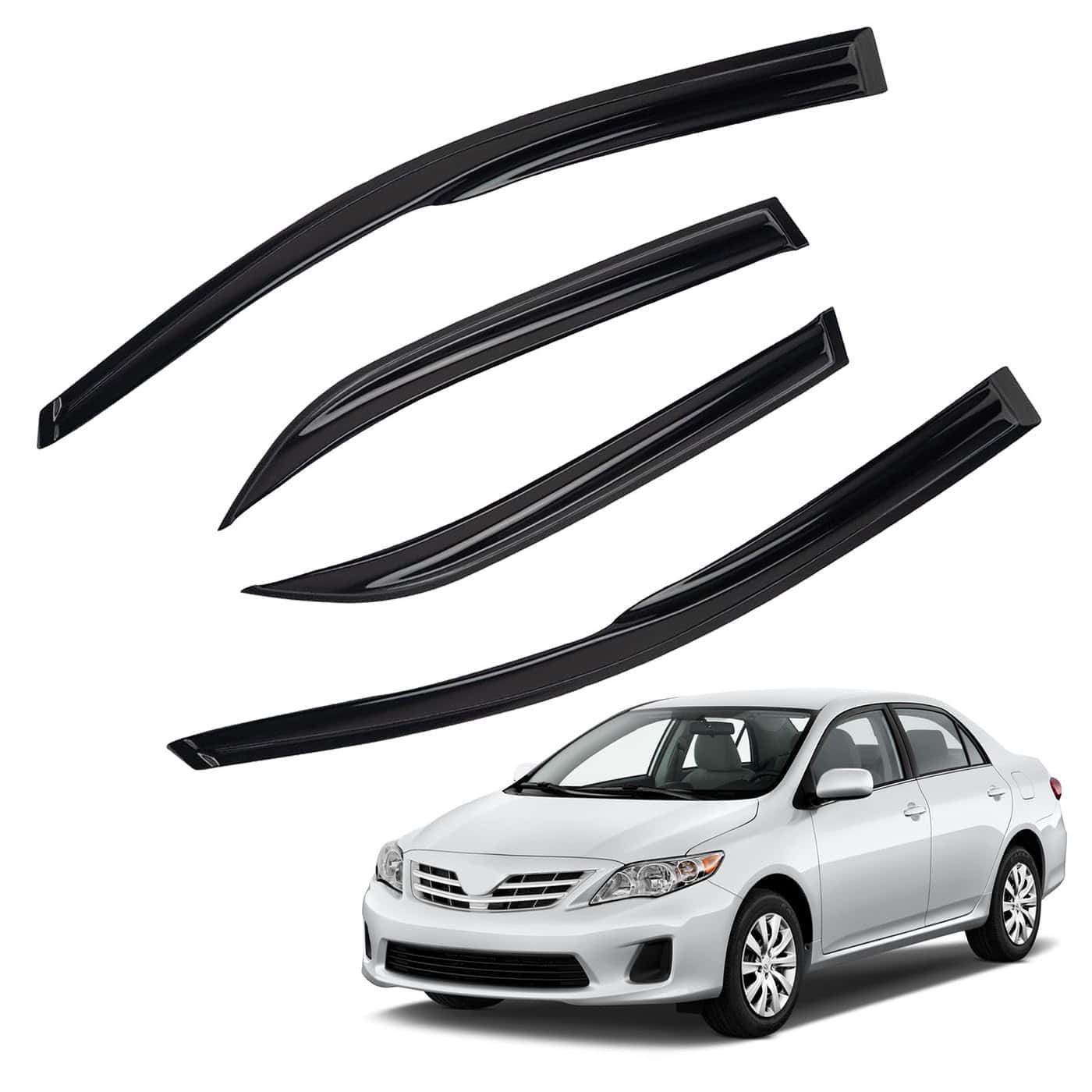 MXSAG 4pcs Juego de deflectores de ventana JDM 3D Wavy MU